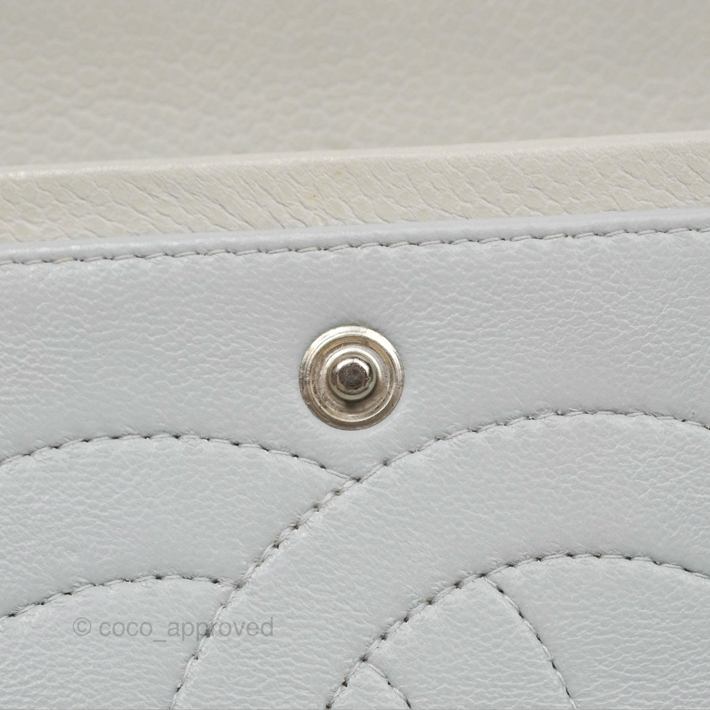 Chanel Jumbo Double Flap Light Grey Caviar Silver Hardware⁣⁣