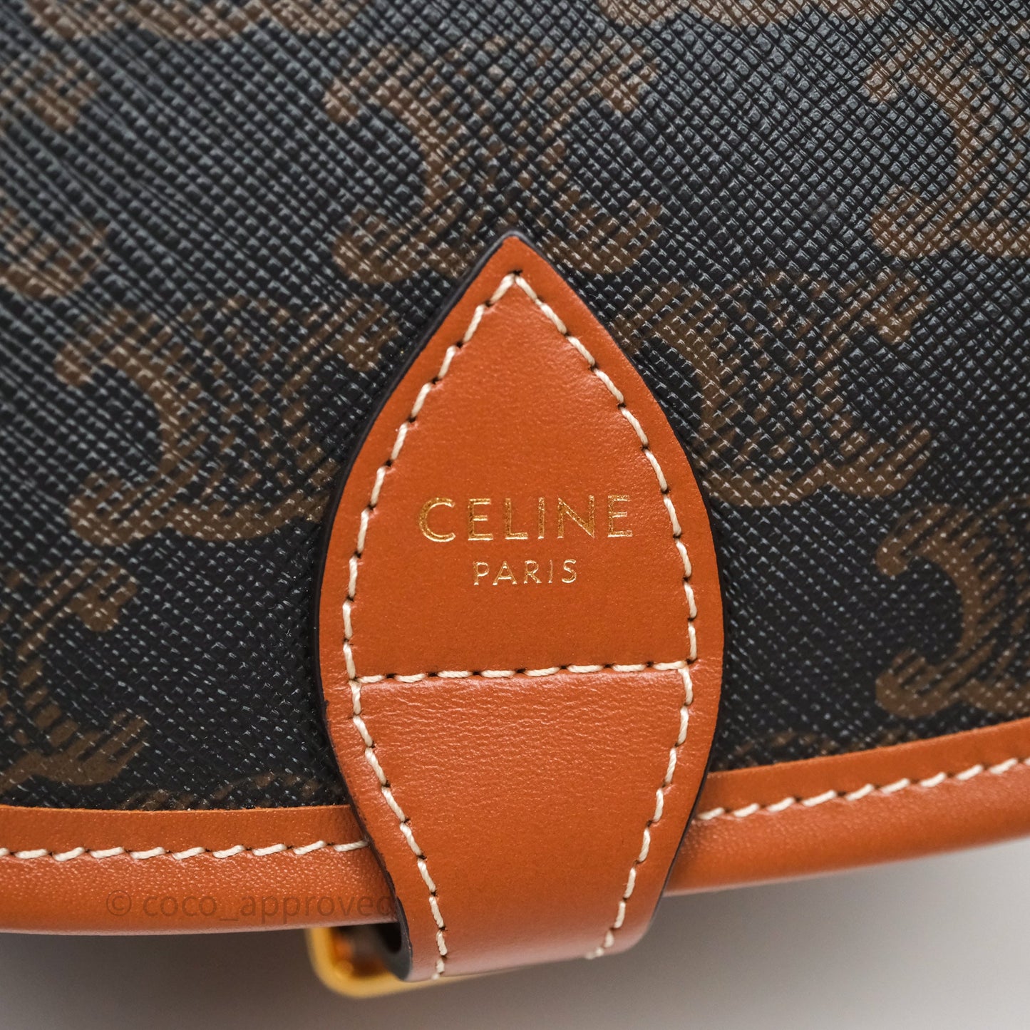 Celine Medium Folco Bag Triomphe Canvas Tan