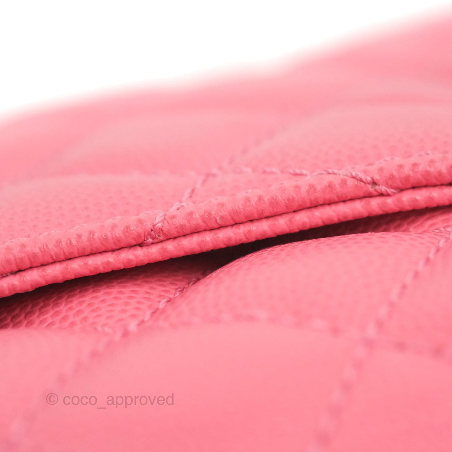 Chanel Small Coco Handle Quilted Pink Caviar Aged Gold Hardware Lizard Embossed Handle