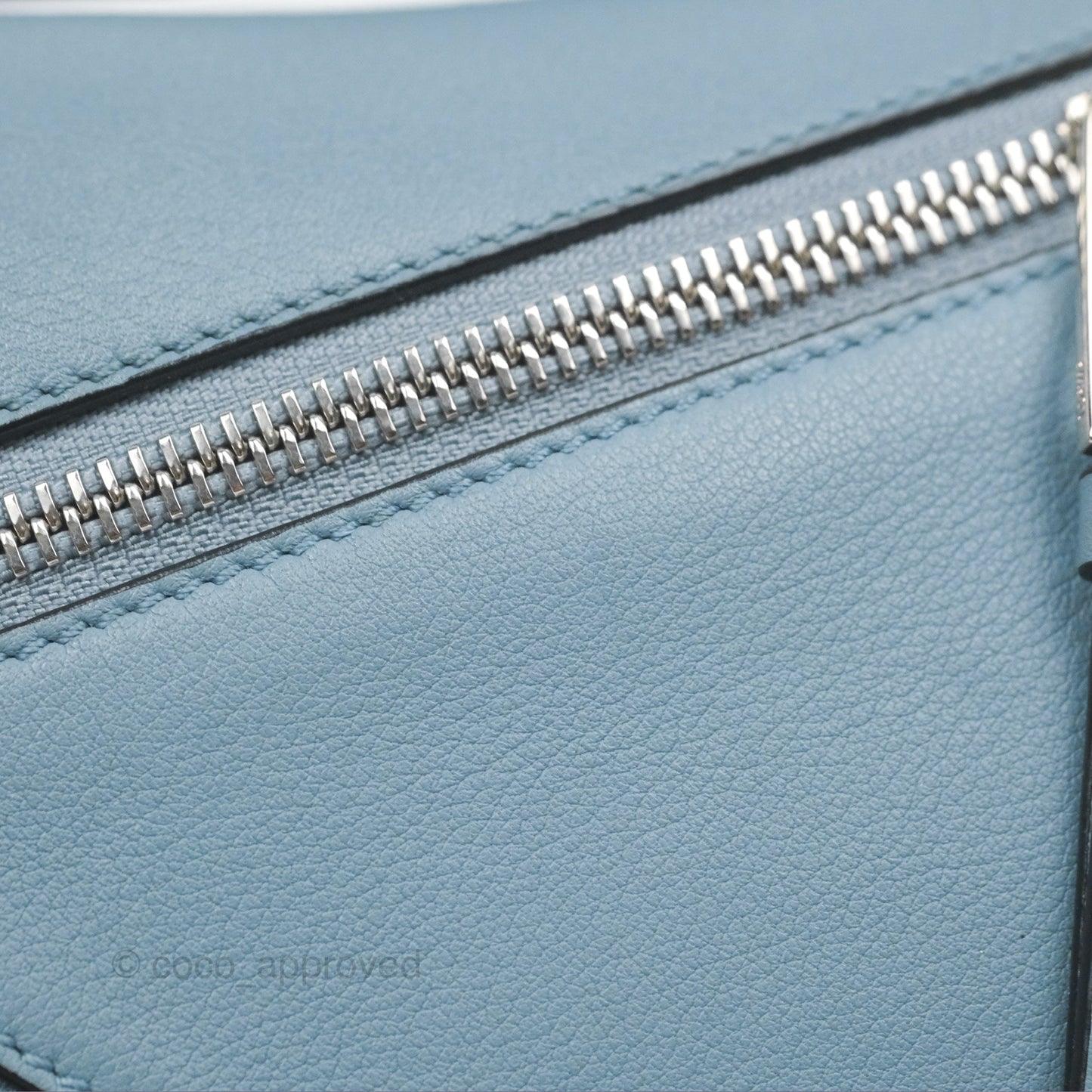 Loewe Small Puzzle Bag Stone Blue Calfskin