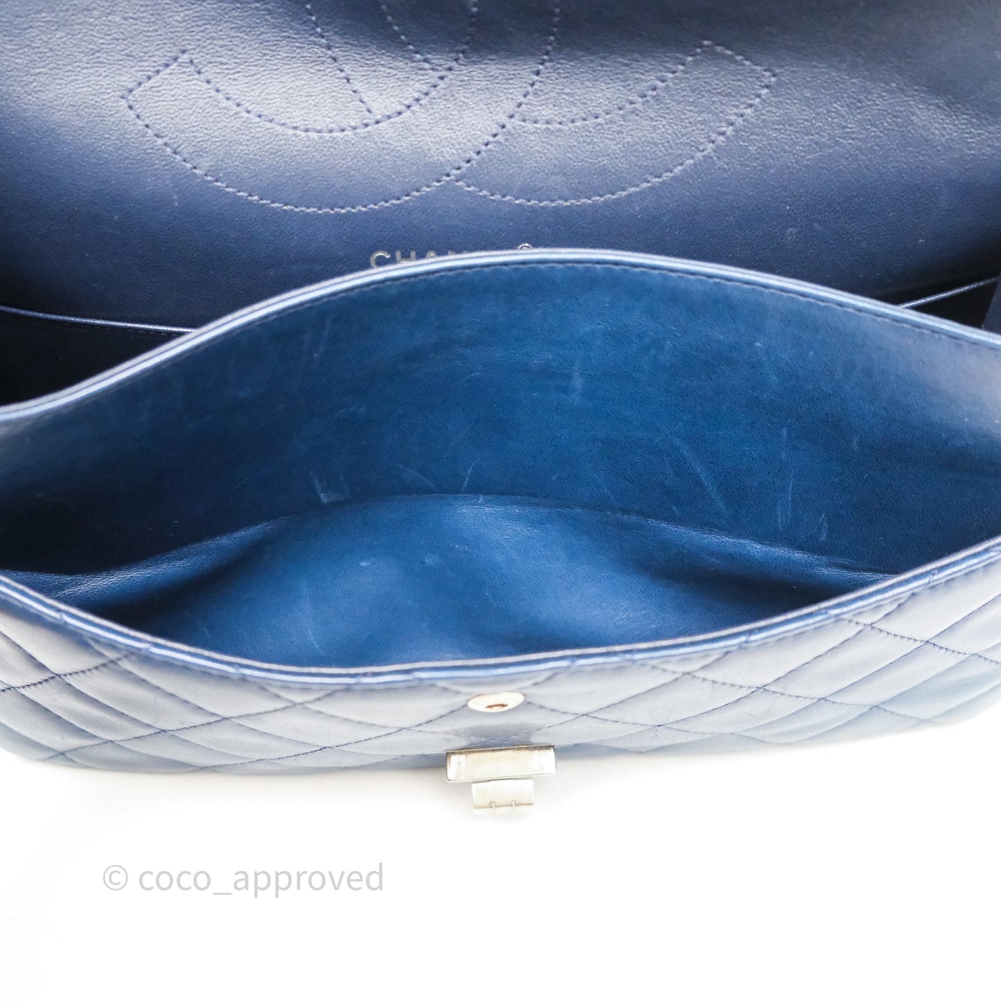 Chanel Reissue 227 Quilted Navy Lambskin Ruthenium Hardware