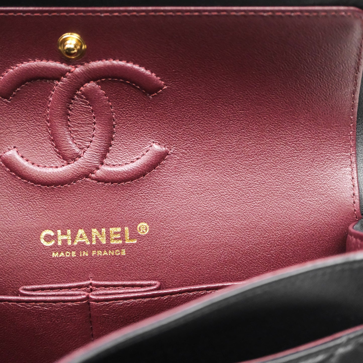 Chanel Small Classic Flap Quilted Black Lambskin Gold Hardware