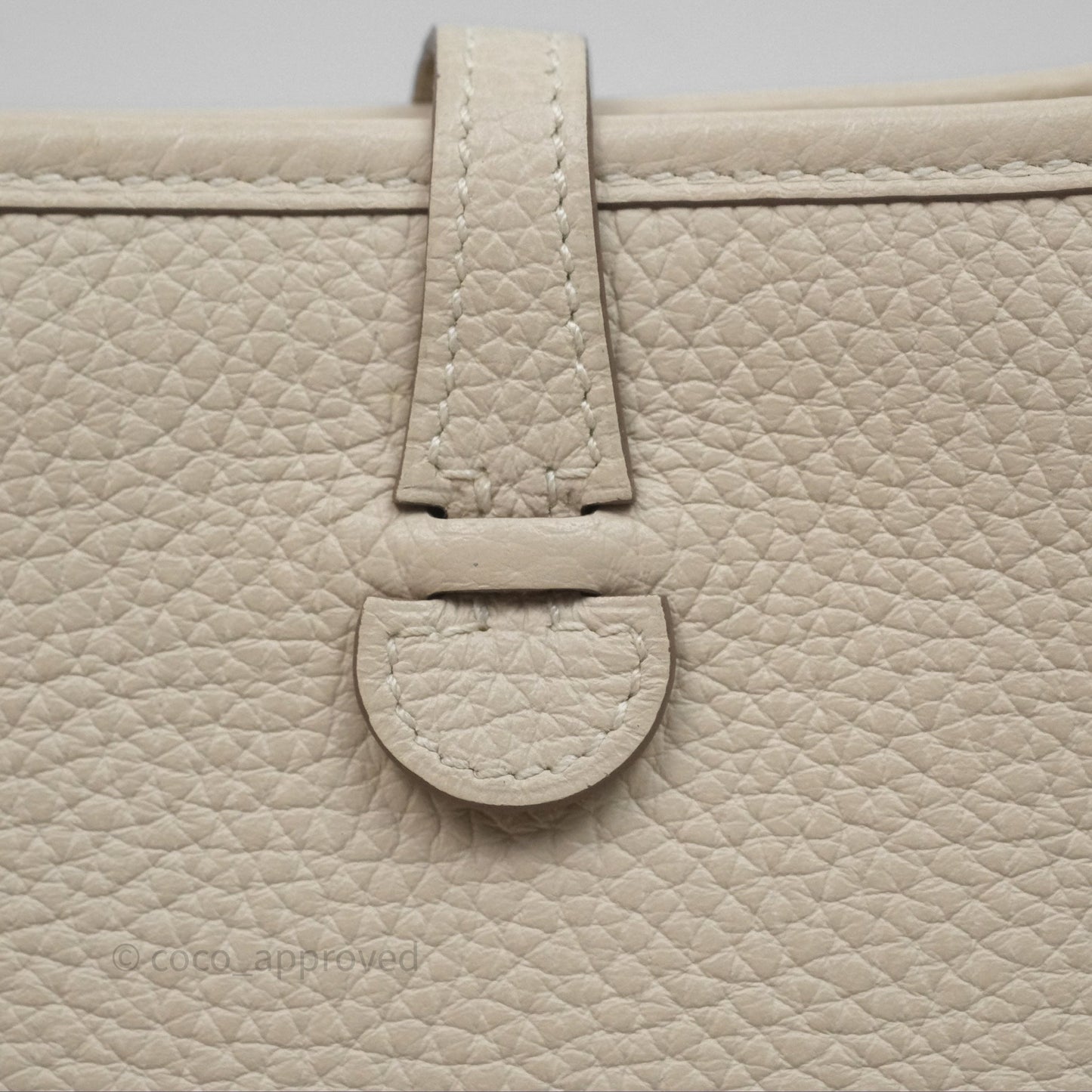 Hermès Mini Evelyne Craie 10 Clemence Palladium Hardware
