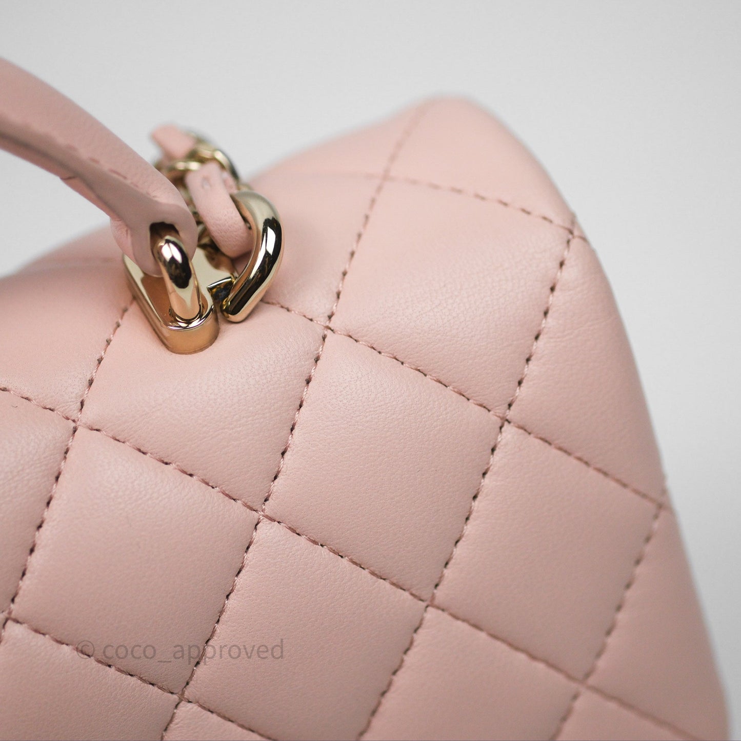 Chanel Top Handle Mini Rectangular Flap Pink Lambskin Gold Hardware