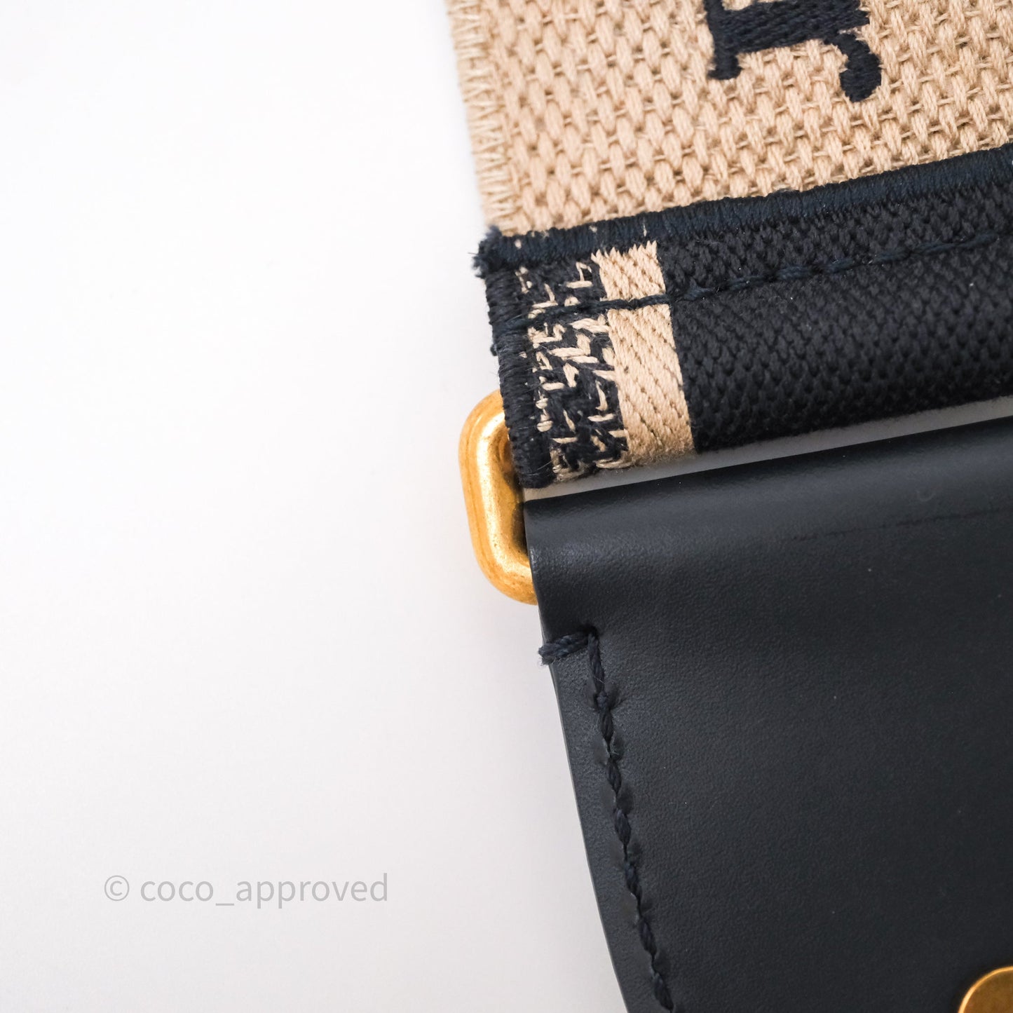 Christian Dior Navy 'Christian Dior Paris' Embroidery Shoulder Strap