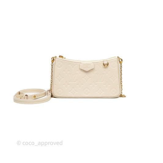 Louis Vuitton Easy Pouch On Strap Crème Monogram Empreinte Leather