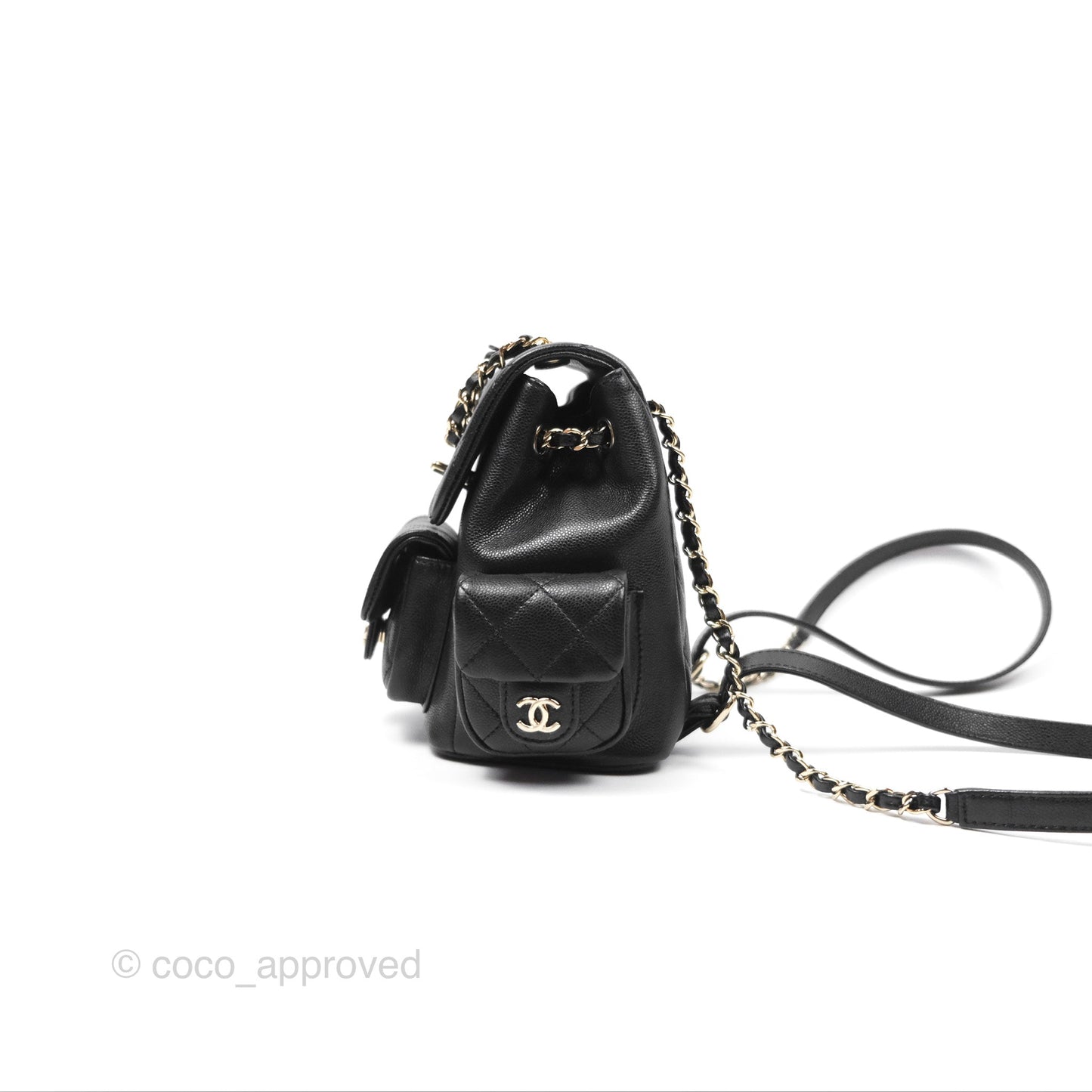 Chanel Small Duma Backpack Caviar Black Gold Hardware 23K
