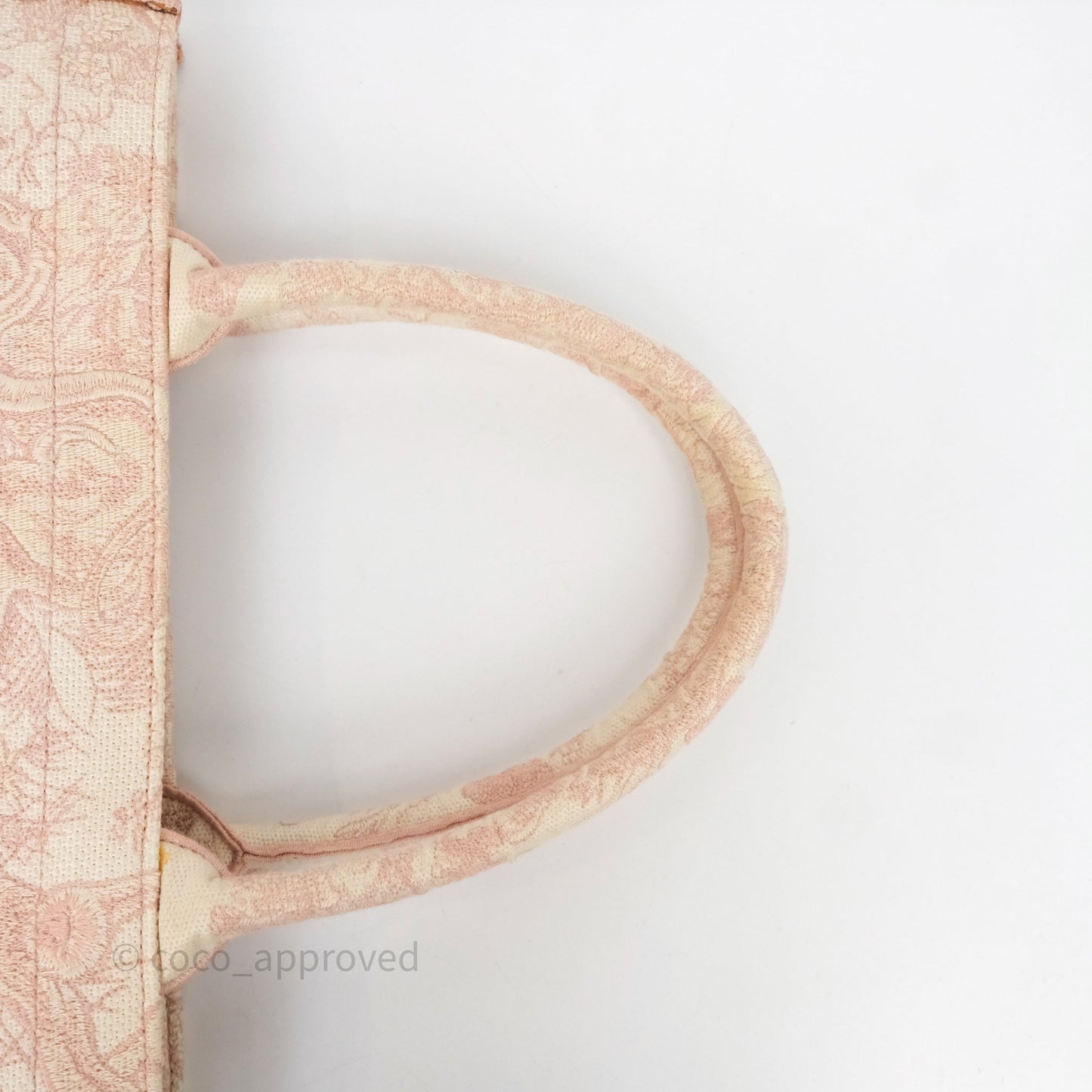 Christian Dior Medium Book Tote Ecru and Pink Toile de Jouy Embroidery
