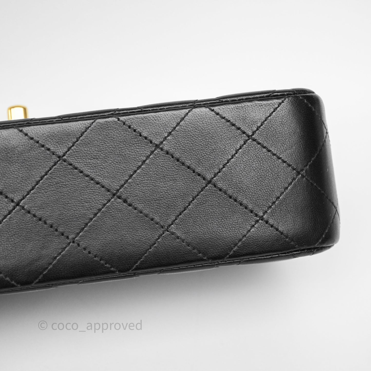 Chanel Quilted Classic M/L Medium Flap  Black Lambskin Gold Hardware