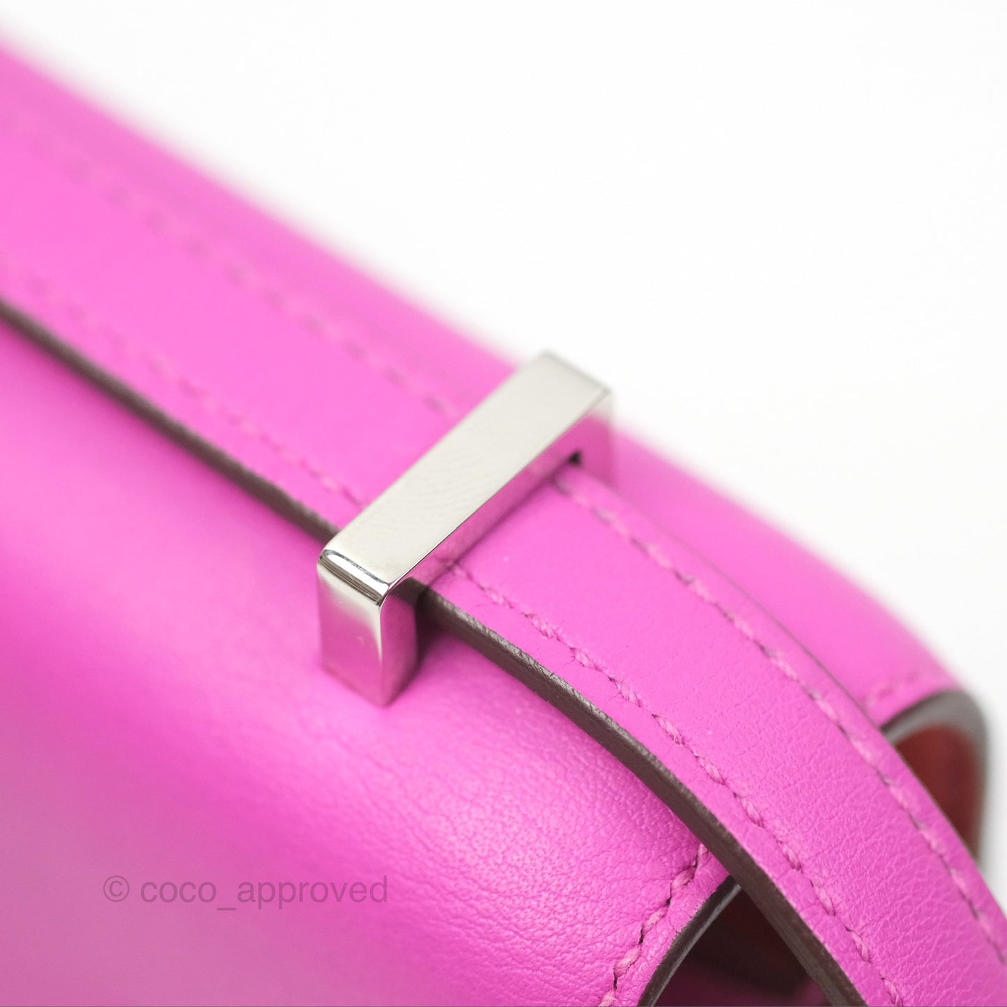 Hermès Constance Mini 18 Swift Magnolia/Orange Palladium Hardware