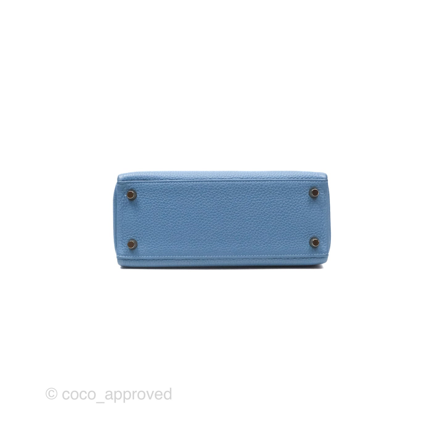 Hermes Kelly 25 Togo Bleu Azur 7R Gold Hardware