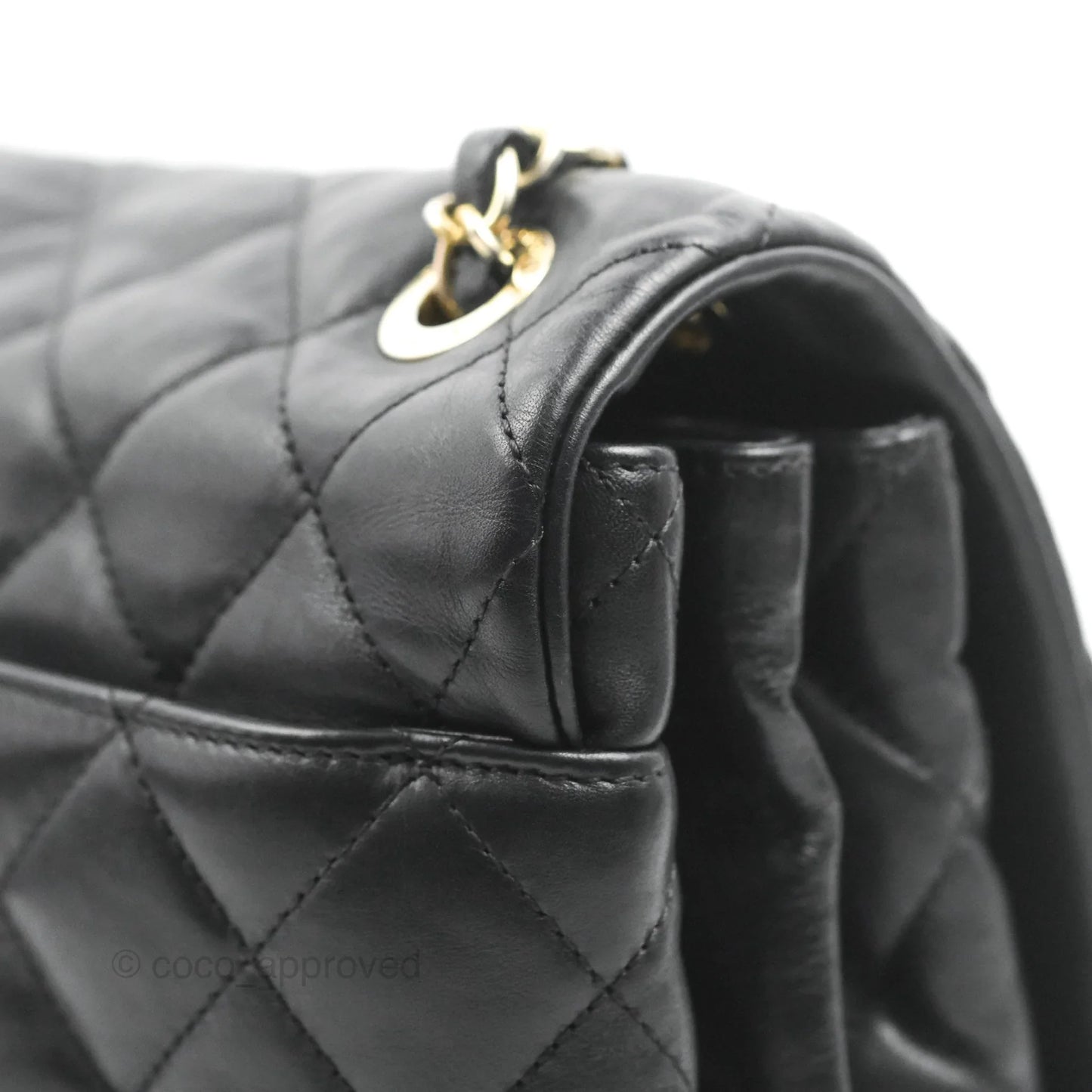 Chanel Soft Elegance Flap Bag Calfskin Black Aged Gold Hardware