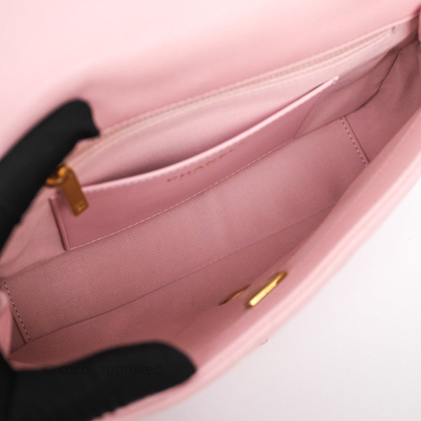 Chanel Chain Around Flap Bag Pink Caviar Aged Gold Hardware 22B