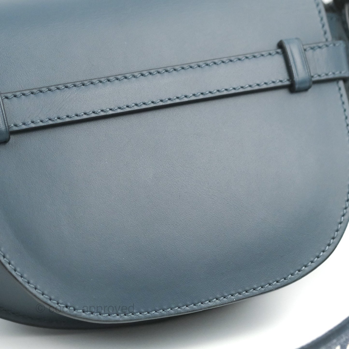 Loewe Mini Gate Dual bag Onyx Blue Soft Calfskin Jacquard Strap