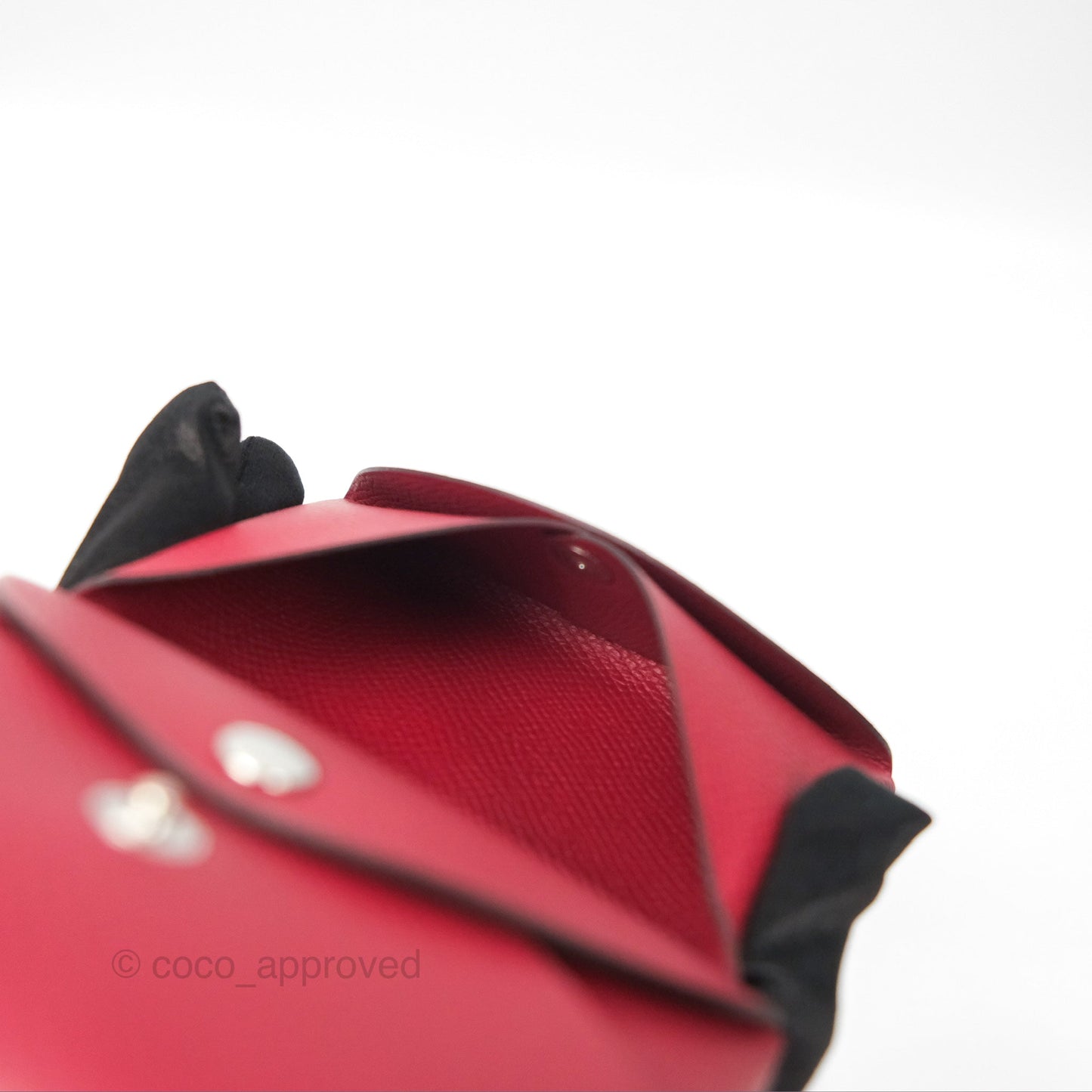 Hermès Calvi Duo Compact Card Holder Rouge Grenat Epsom