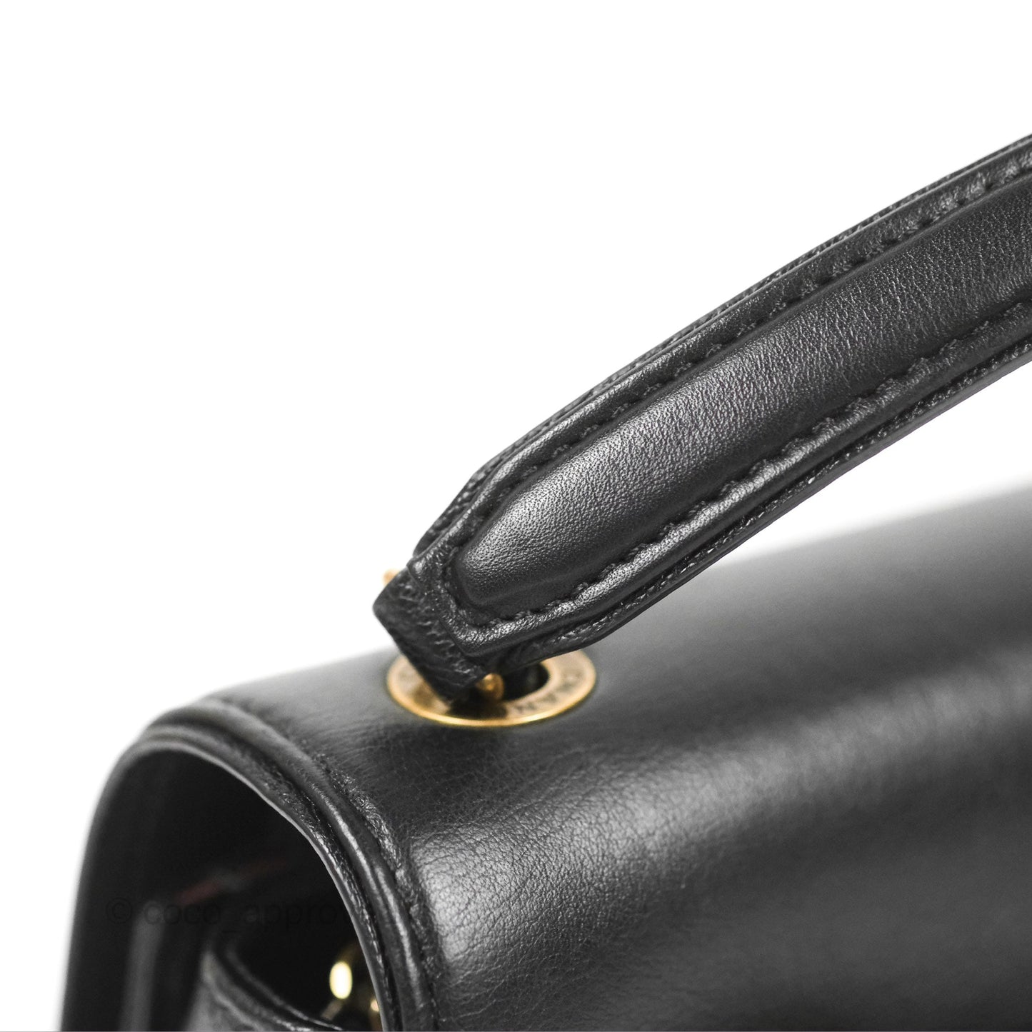 Chanel Small Coco Curve Flap Black Goatskin Antique Gold Hardware