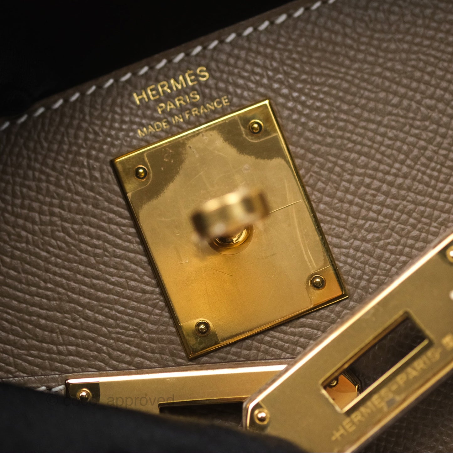 Hermès Kelly Sellier 28 Etoupe 18 Epsom Gold Hardware