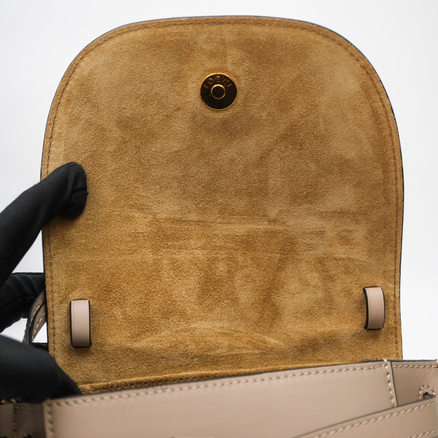 Loewe Mini Gate Dual Bag Beige Sand Soft Calfskin Jacquard Strap