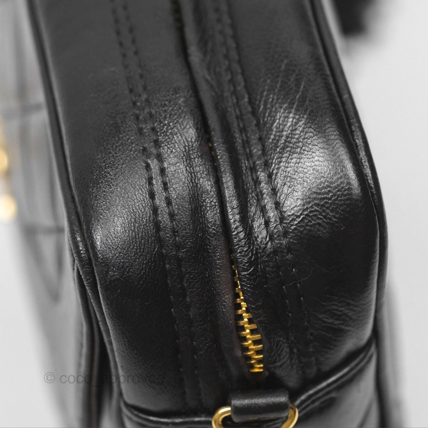 Chanel Vintage Diana Fringe Camera Bag Black Lambskin 24K Gold Hardware