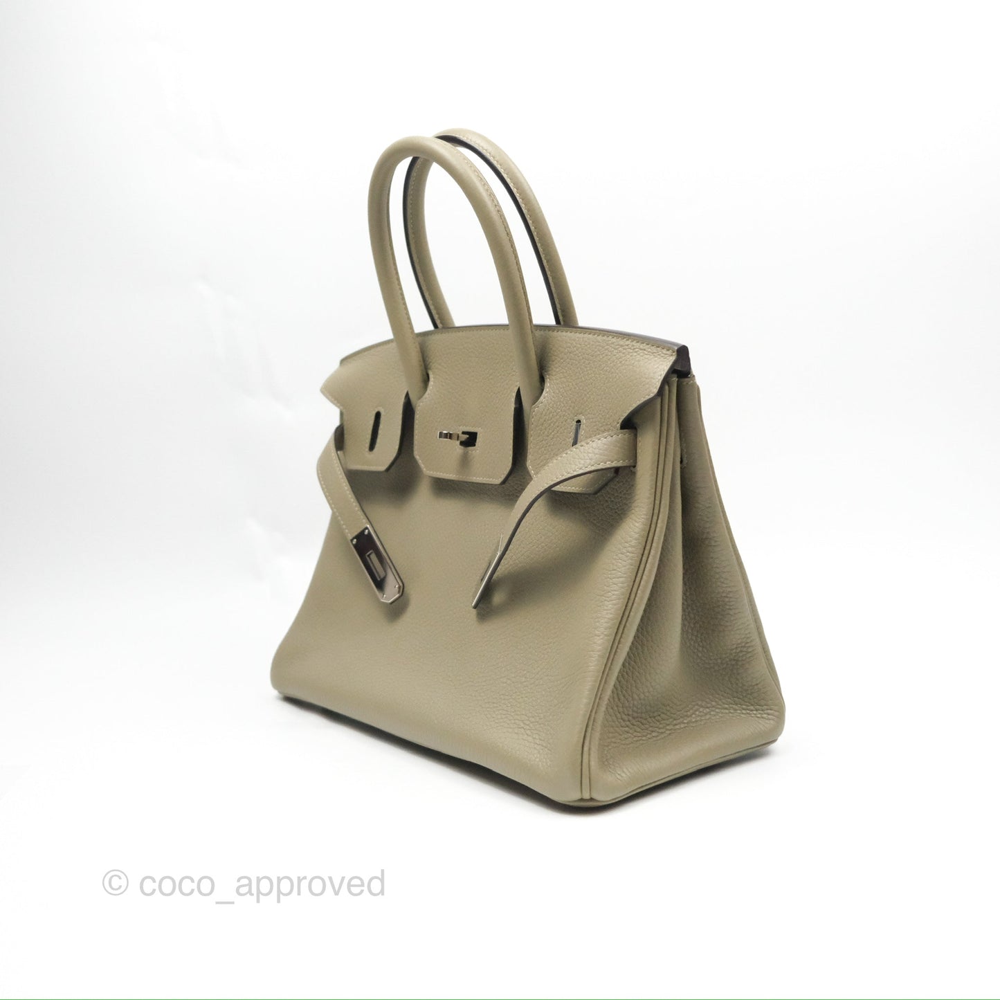 Hermès Retourne Birkin 30 Sauge Clemence Palladium Hardware