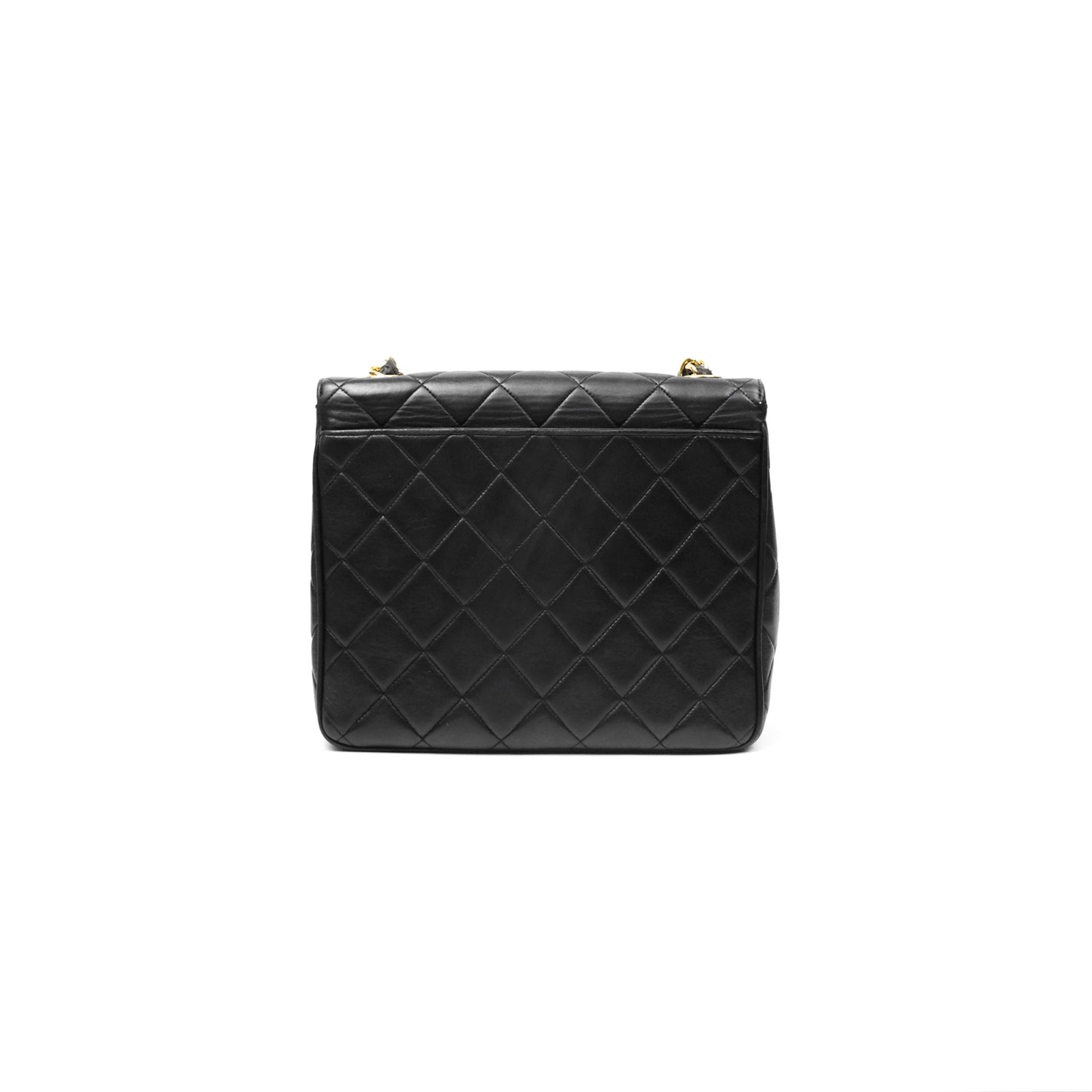 Chanel Vintage Flap Bag Black Lambskin 24K Gold Hardware