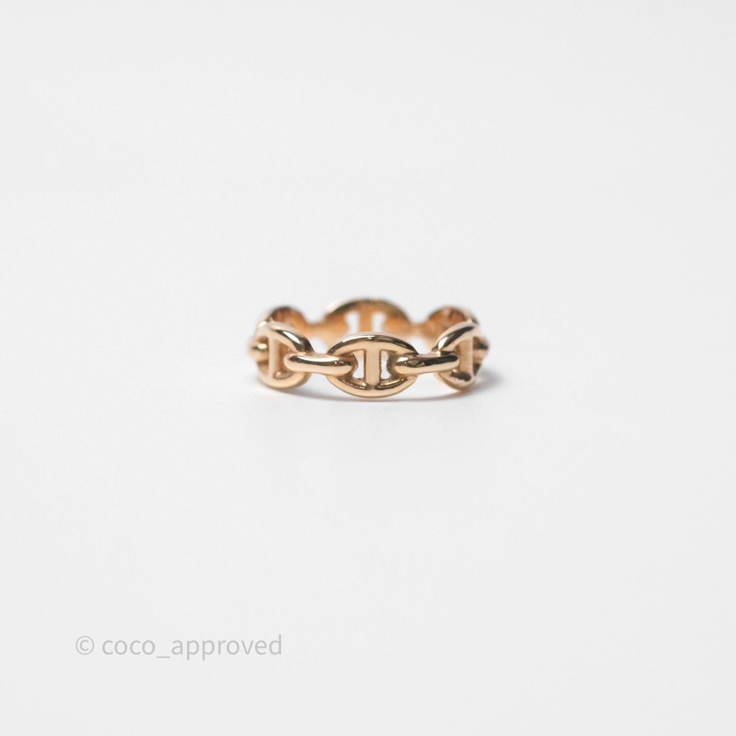 Hermès Chaine d'Ancre Enchainee Band Ring PM Rose Gold 55