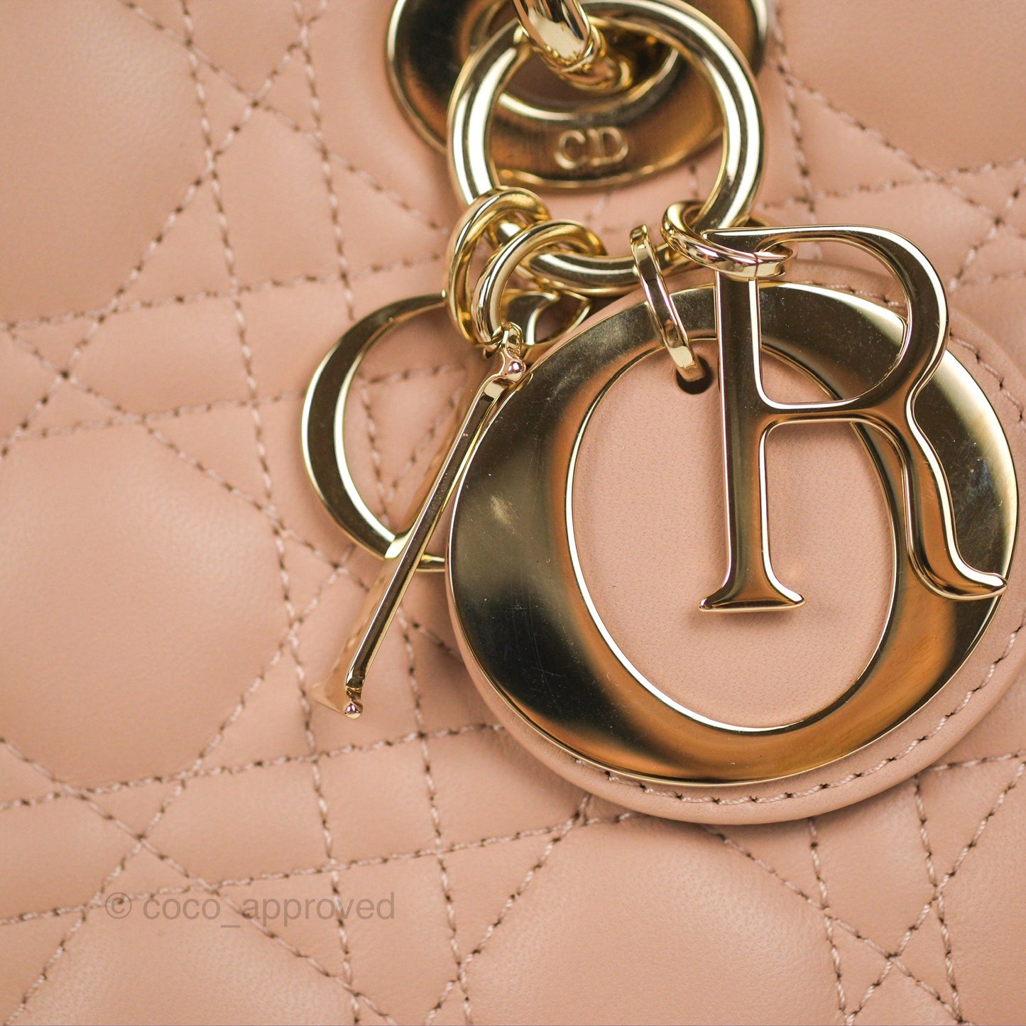 Dior Medium Lady D-Joy Bag Nude Pink Lambskin Cannage