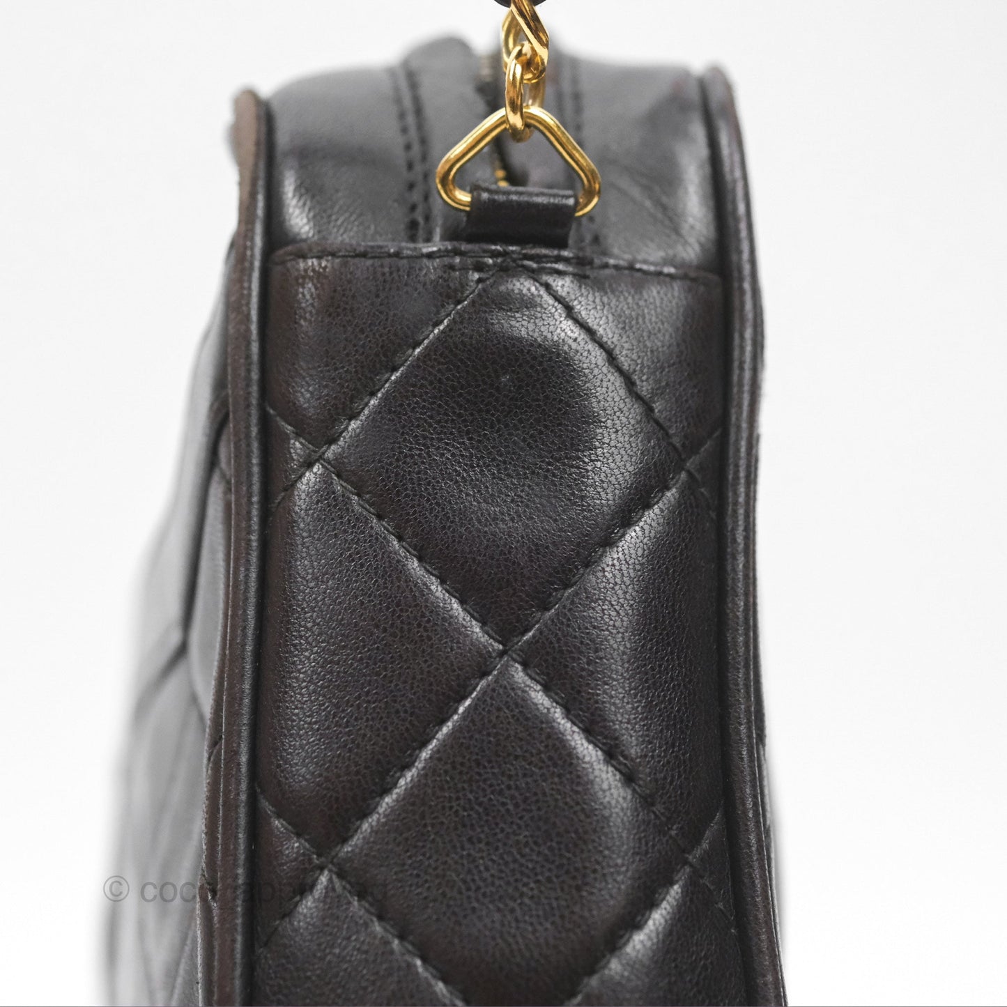 Chanel Vintage Small Camera Bag Black Lambskin Gold Hardware