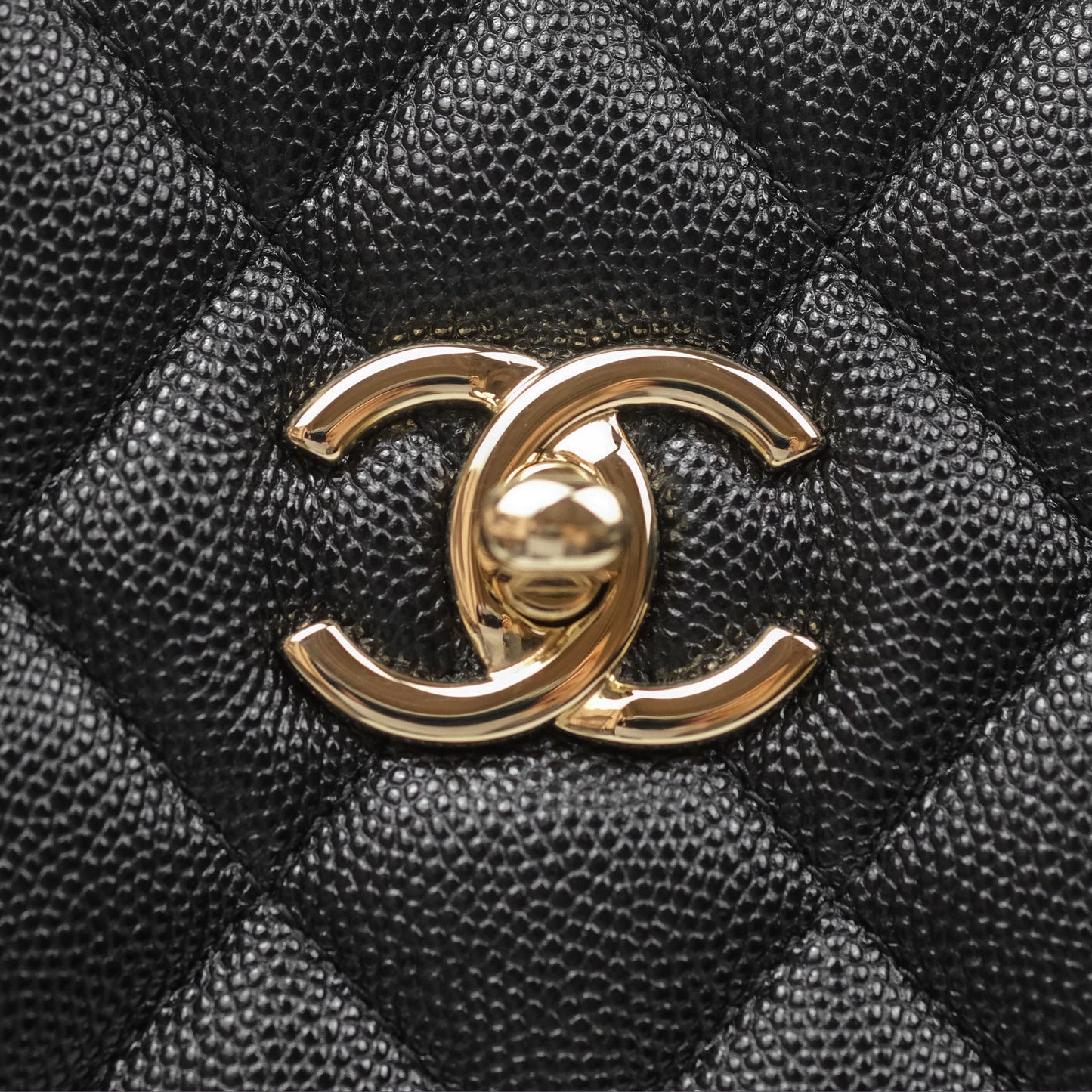 Chanel Large Shopping Tote Quilted Black Caviar Gold Hardware