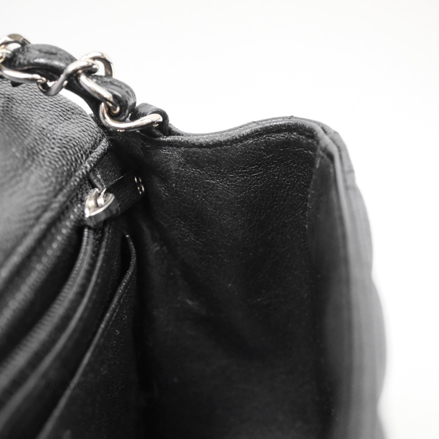 Chanel Mini Square Quilted Black Caviar Silver Hardware