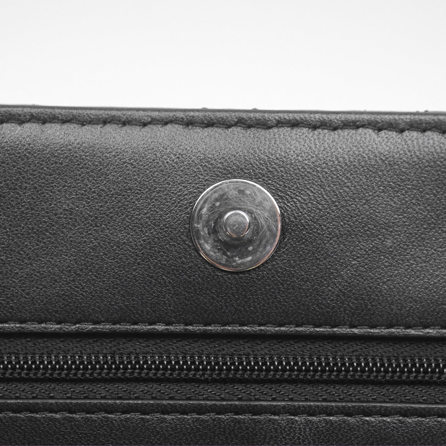 Chanel Quilted Classic Wallet on Chain WOC Black Lambskin Silver Hardware