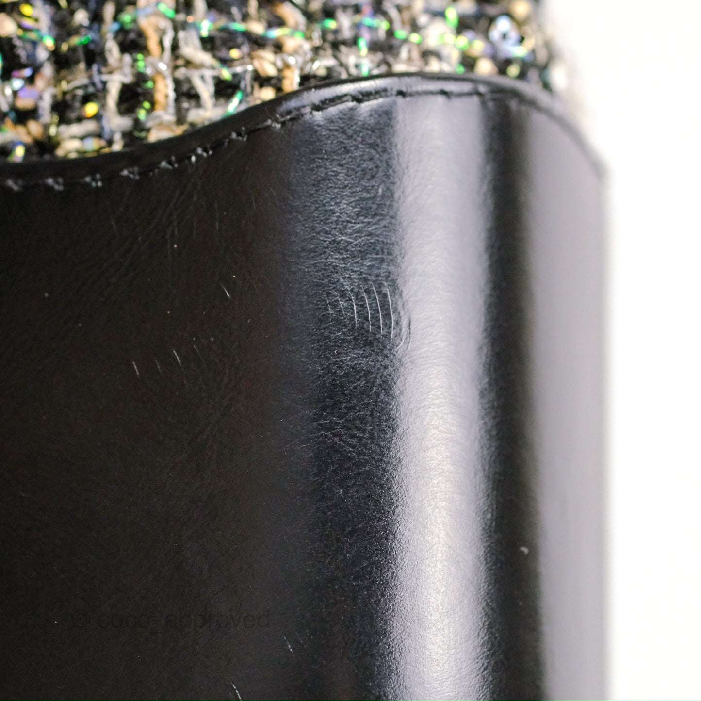 Chanel Large Gabrielle Tweed Green Black Calfskin