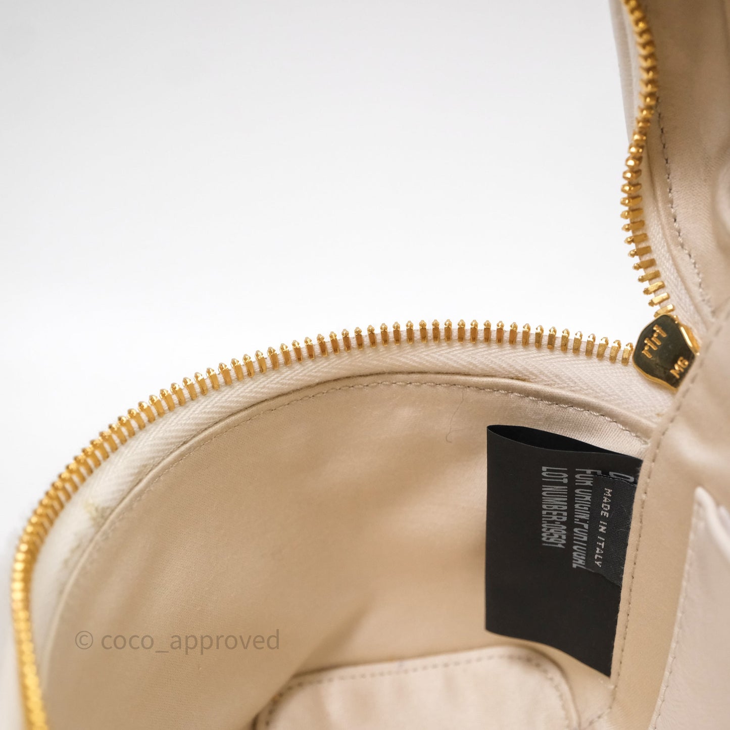 Miu Miu Shearling Vanity Case White Gold Hardware