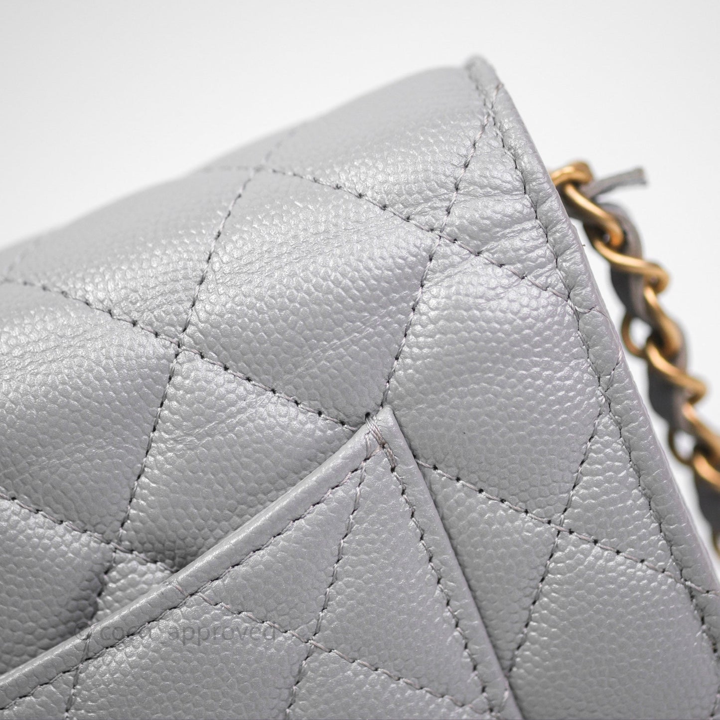 Chanel Wallet On Chain WOC Adjustable CC Chain Grey Caviar Aged Gold Hardware
