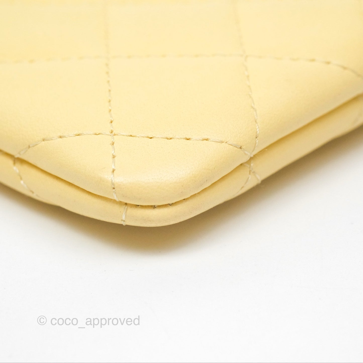 Chanel Quilted Mini O Case Yellow Lambskin Gold Hardware