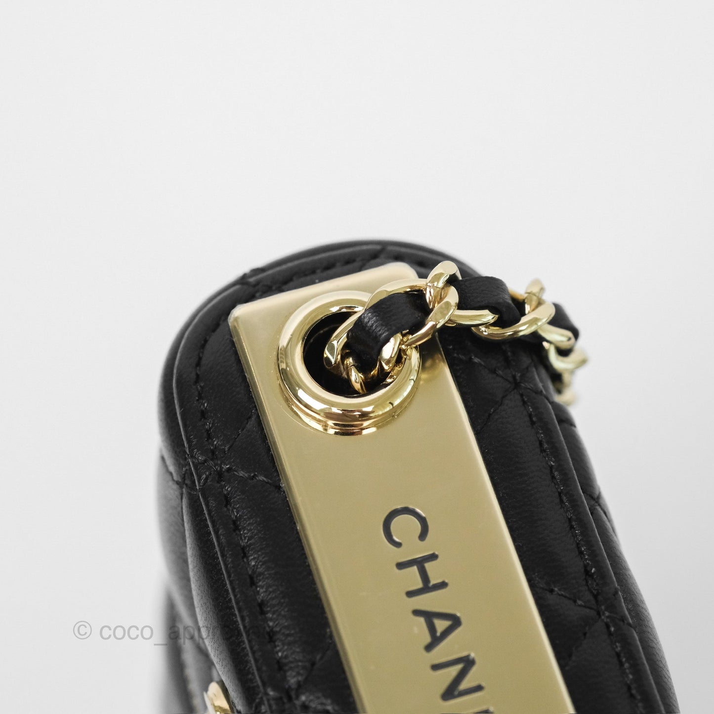 Chanel Trendy Vanity Phone Holder With Chain Black Lambskin Gold Hardware