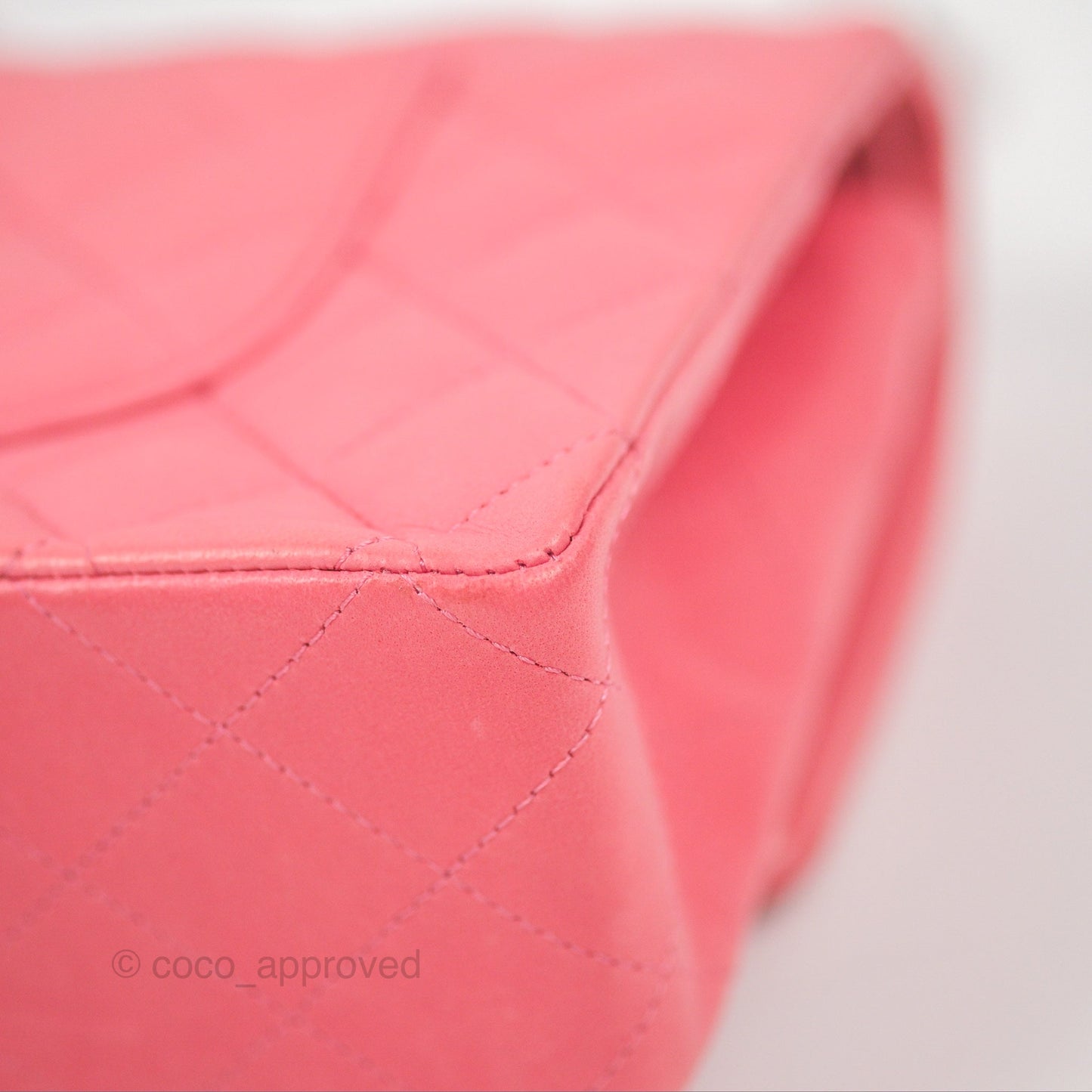Chanel Classic M/L Medium Flap Quilted Pink Lambskin Silver Hardware