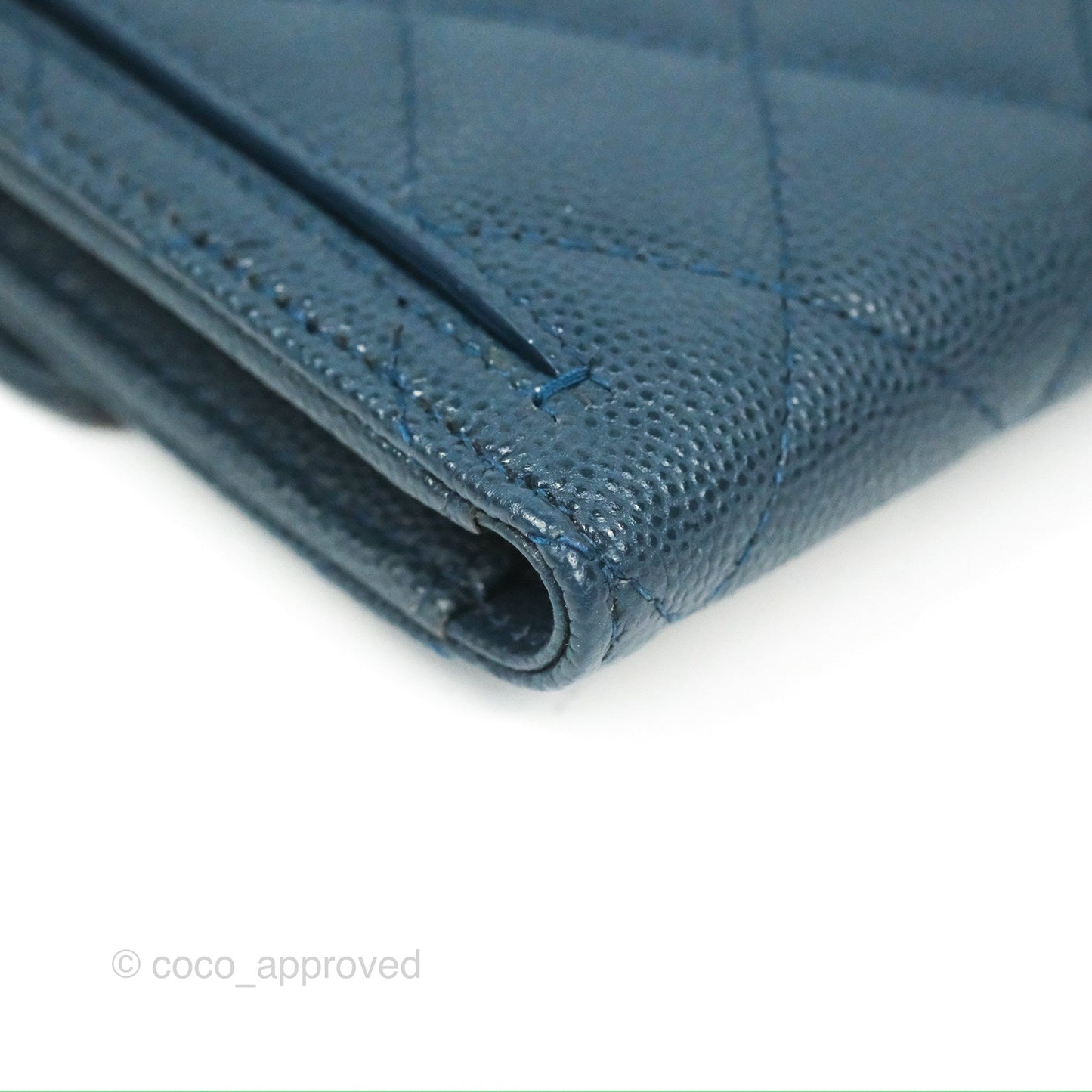 Chanel Classic Short Flap Wallet Blue Caviar Gold Hardware