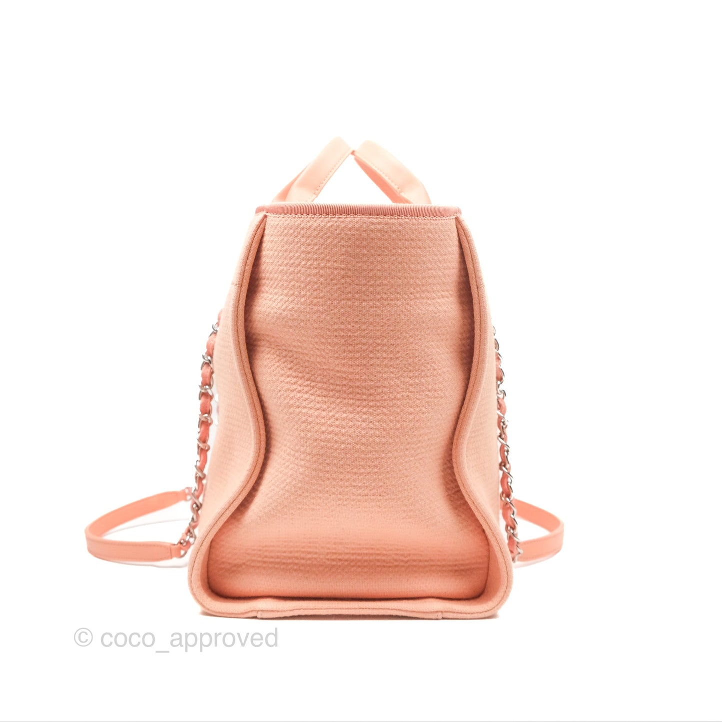 Chanel Large Deauville Coral Clair Canvas
