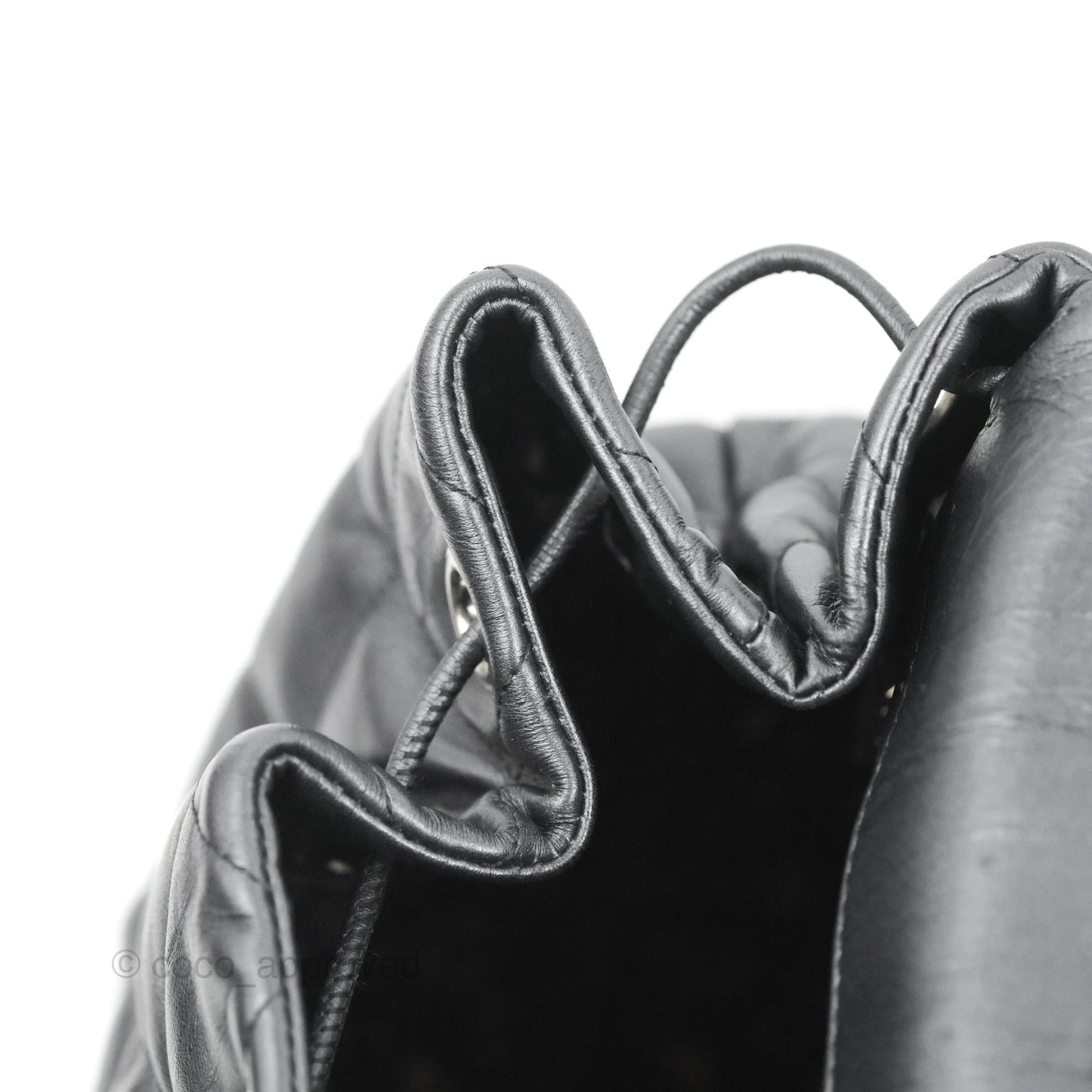 Chanel Ground Control Flap Backpack Quilted Iridescent Dark Grey Aged Calfskin Silver Hardware