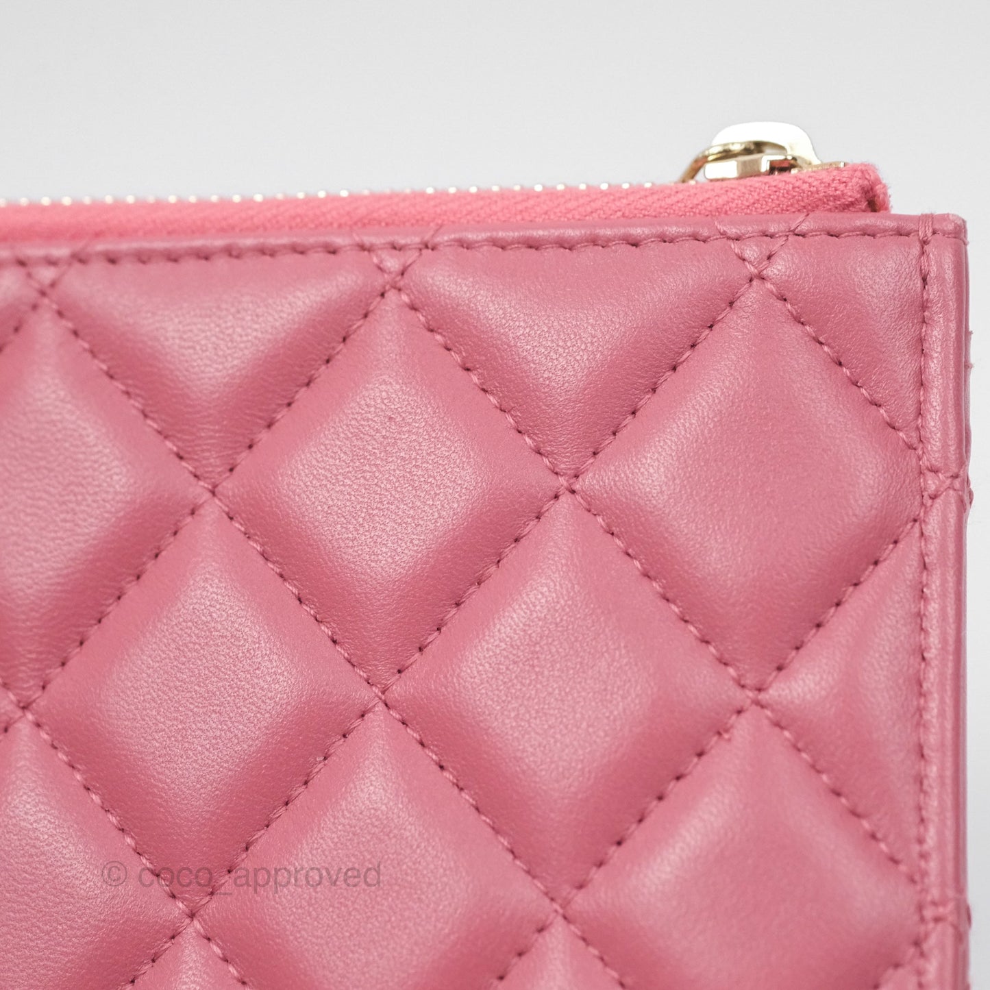 Chanel Boy Long Pouch Wallet Dusty Pink Lambskin Aged Gold Hardware