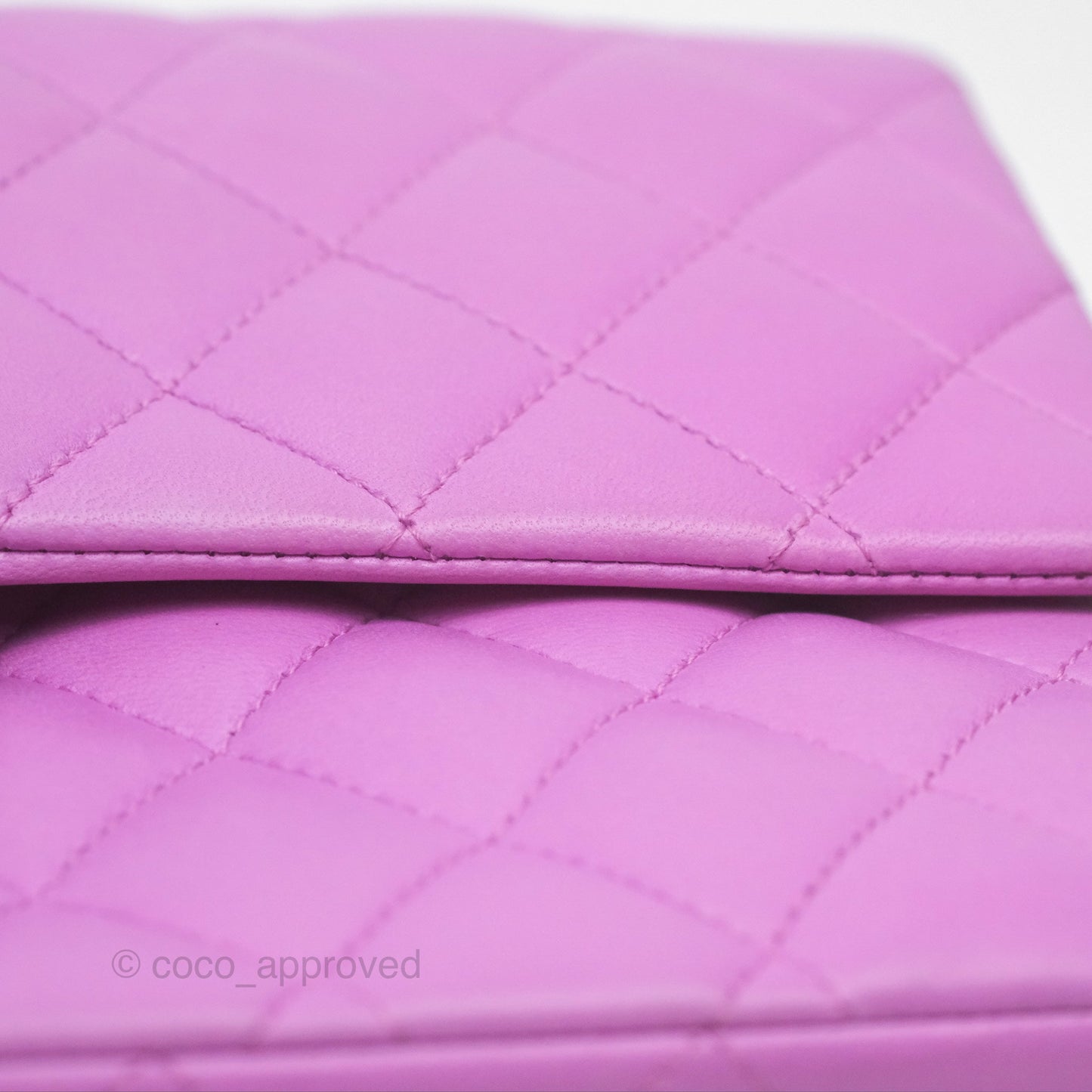 Chanel Medium Classic Flap Quilted Purple Lambskin Silver Hardware