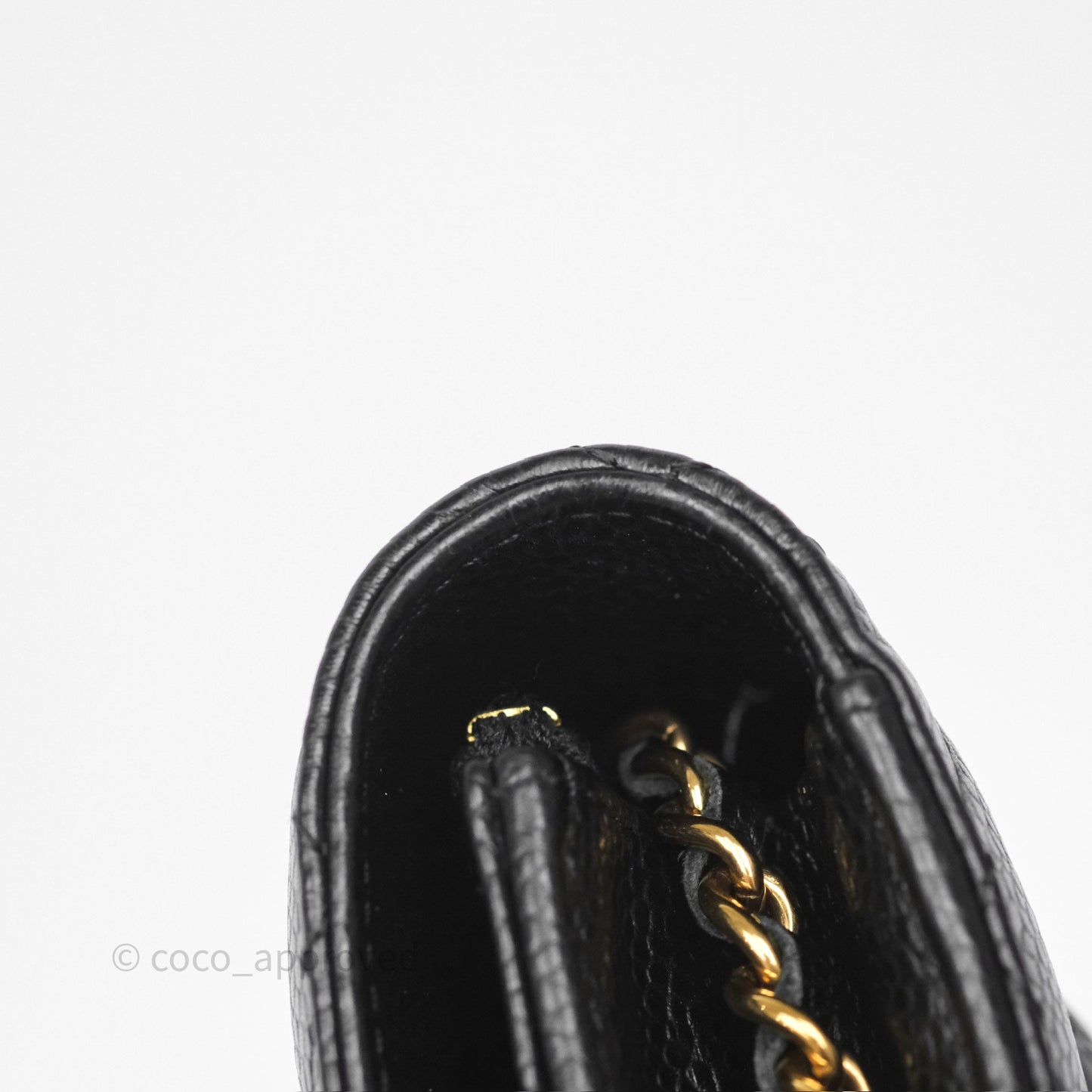 Chanel Classic Wallet On Chain WOC Quilted Black Caviar Gold Hardware