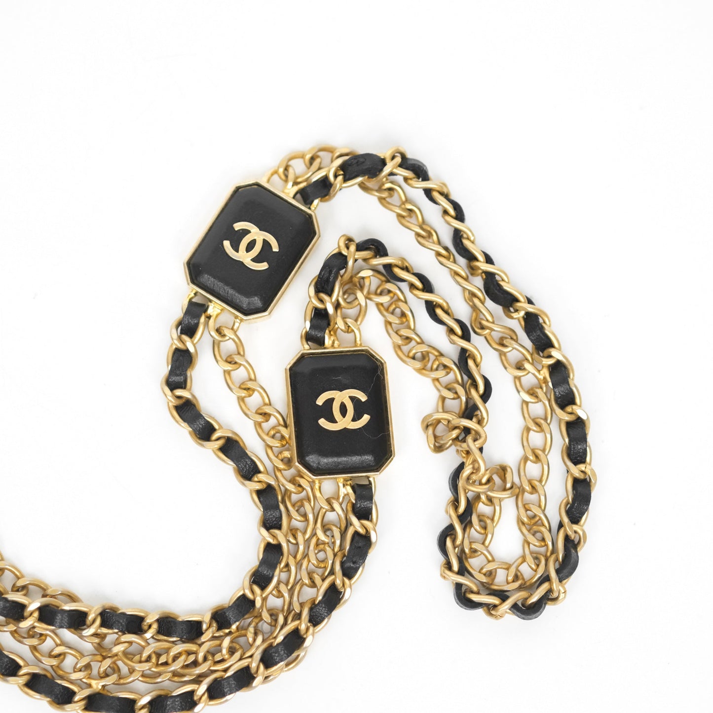 Chanel Mini Vanity With Double Chain Black Lambskin Aged Gold Hardware