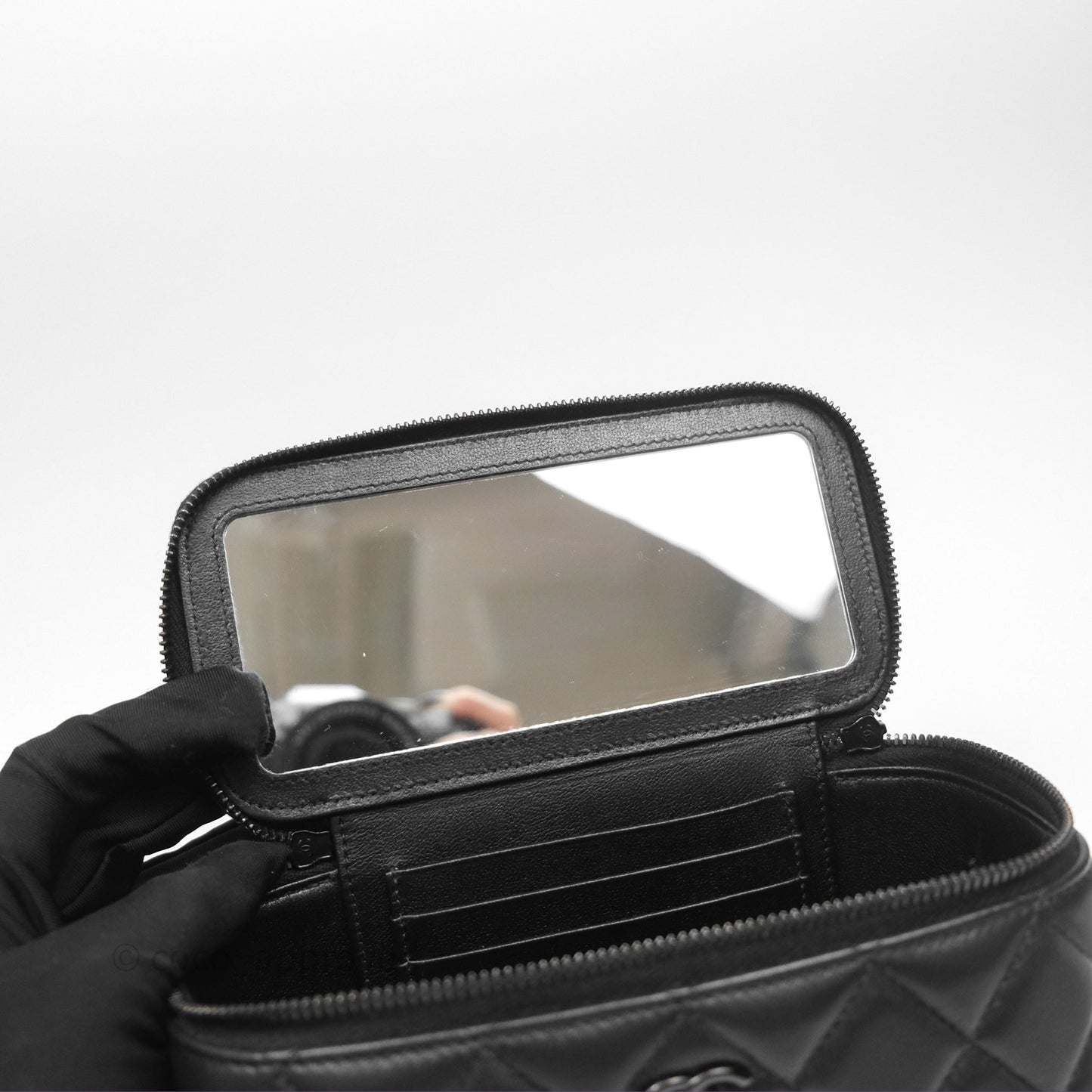 Chanel Vanity Rectangular Top Handle So Black Lambskin