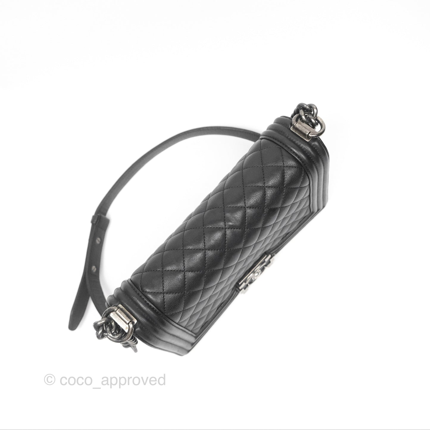 Chanel Medium Boy Quilted Black Calfskin Ruthenium Hardware