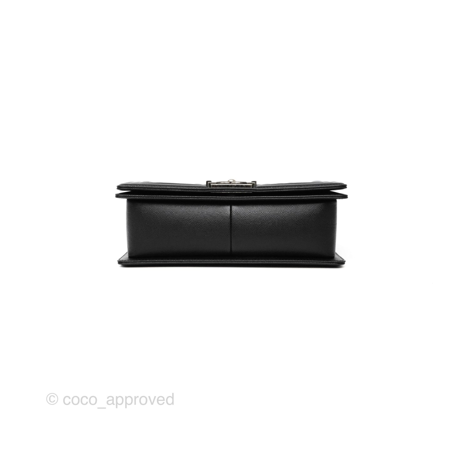 Chanel Medium Boy Quilted Black Caviar Ruthenium Hardware
