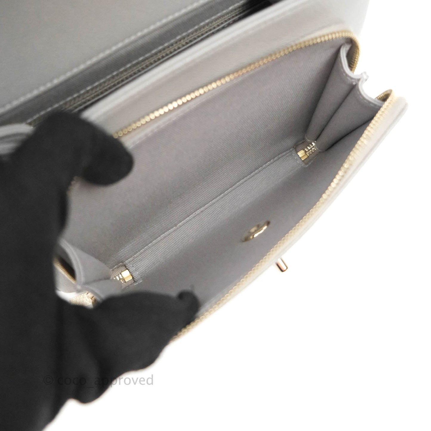 Chanel Quilted Medium Business Affinity Flap Grey Caviar Gold Hardware