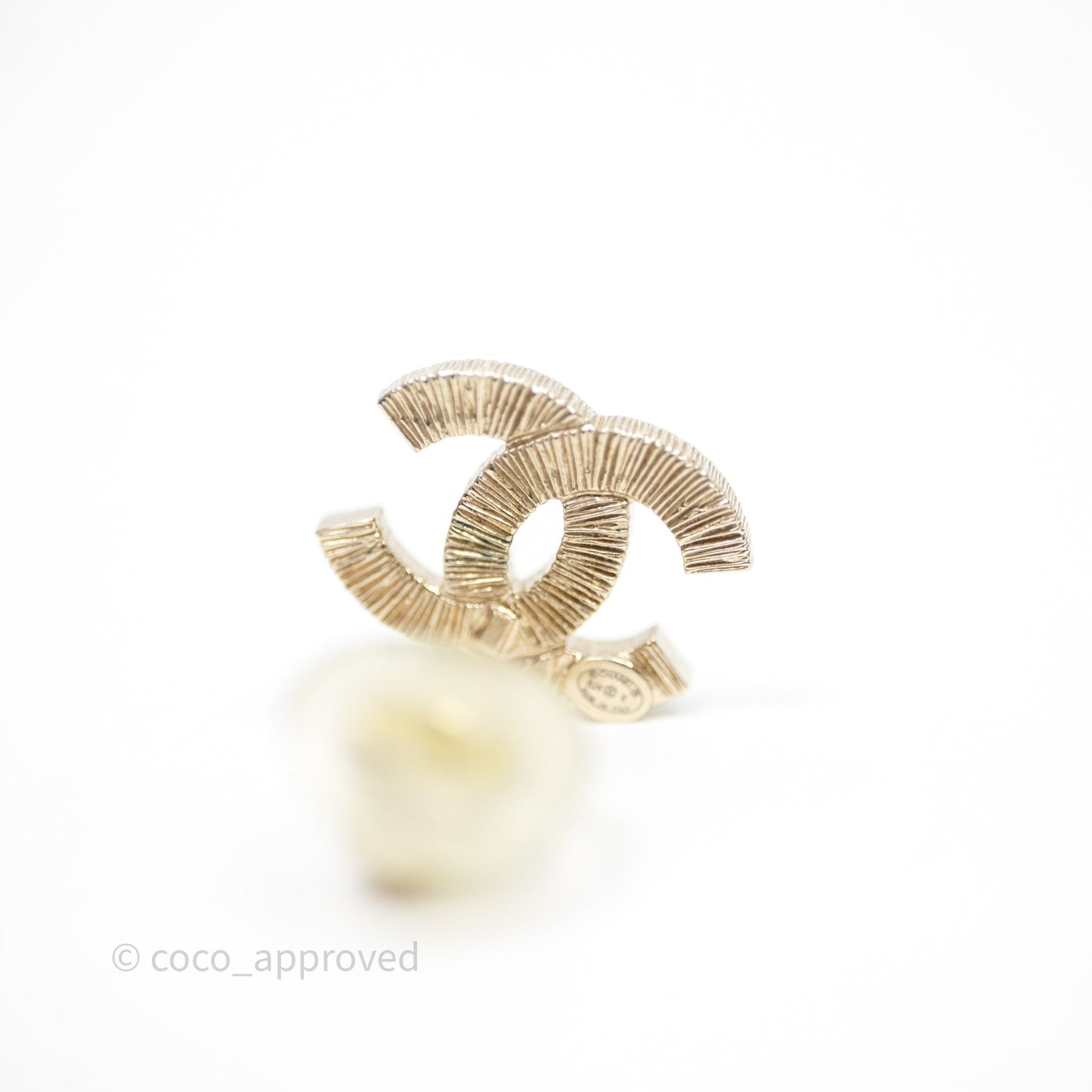 Chanel CC Crystals Ear Clips Gold Tone 24K