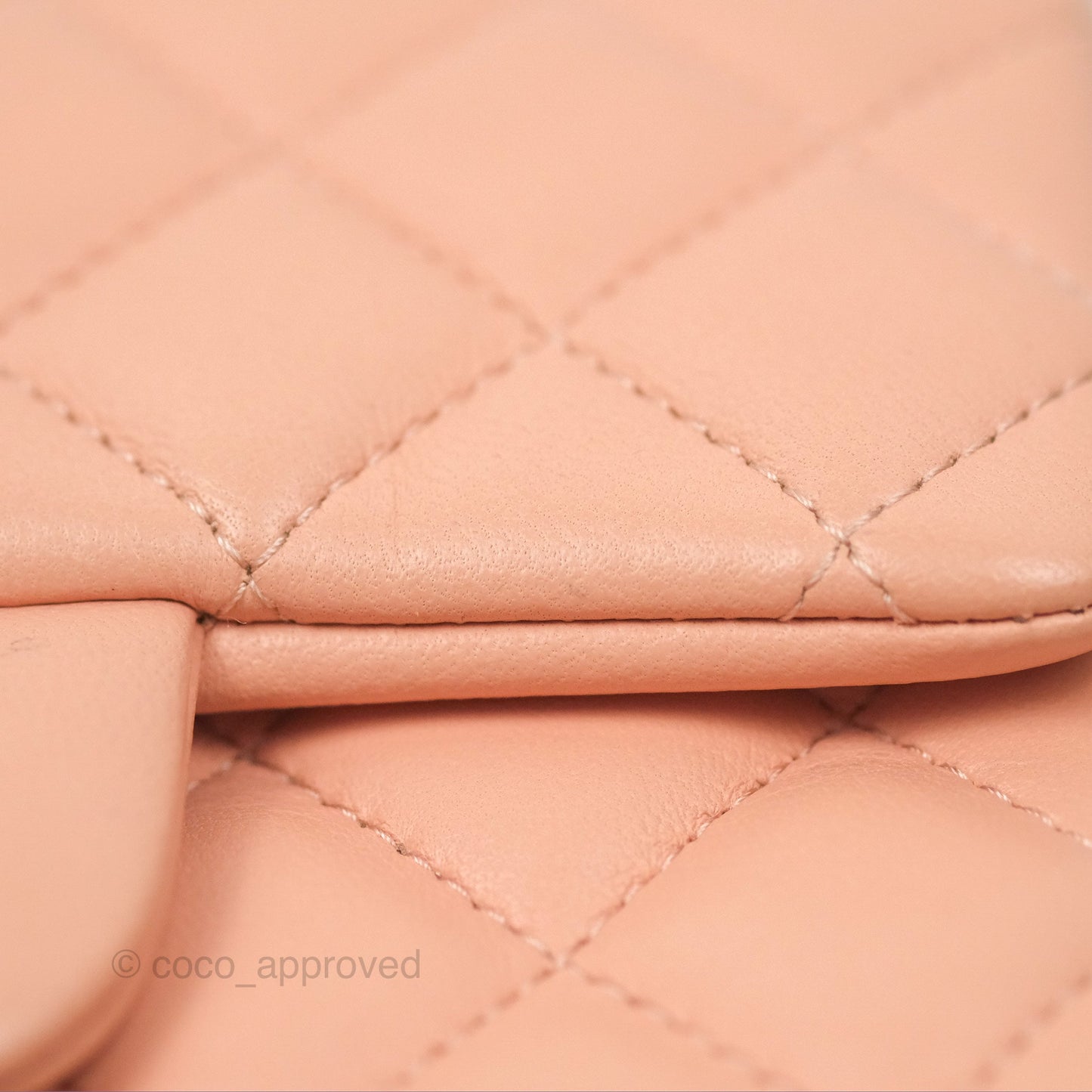 Chanel Quilted Mini Square Lambskin Light Beige Pink Gold Hardware